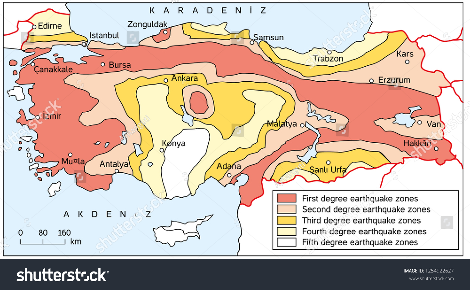 The map of the Turkey earthquake zones #1254922627