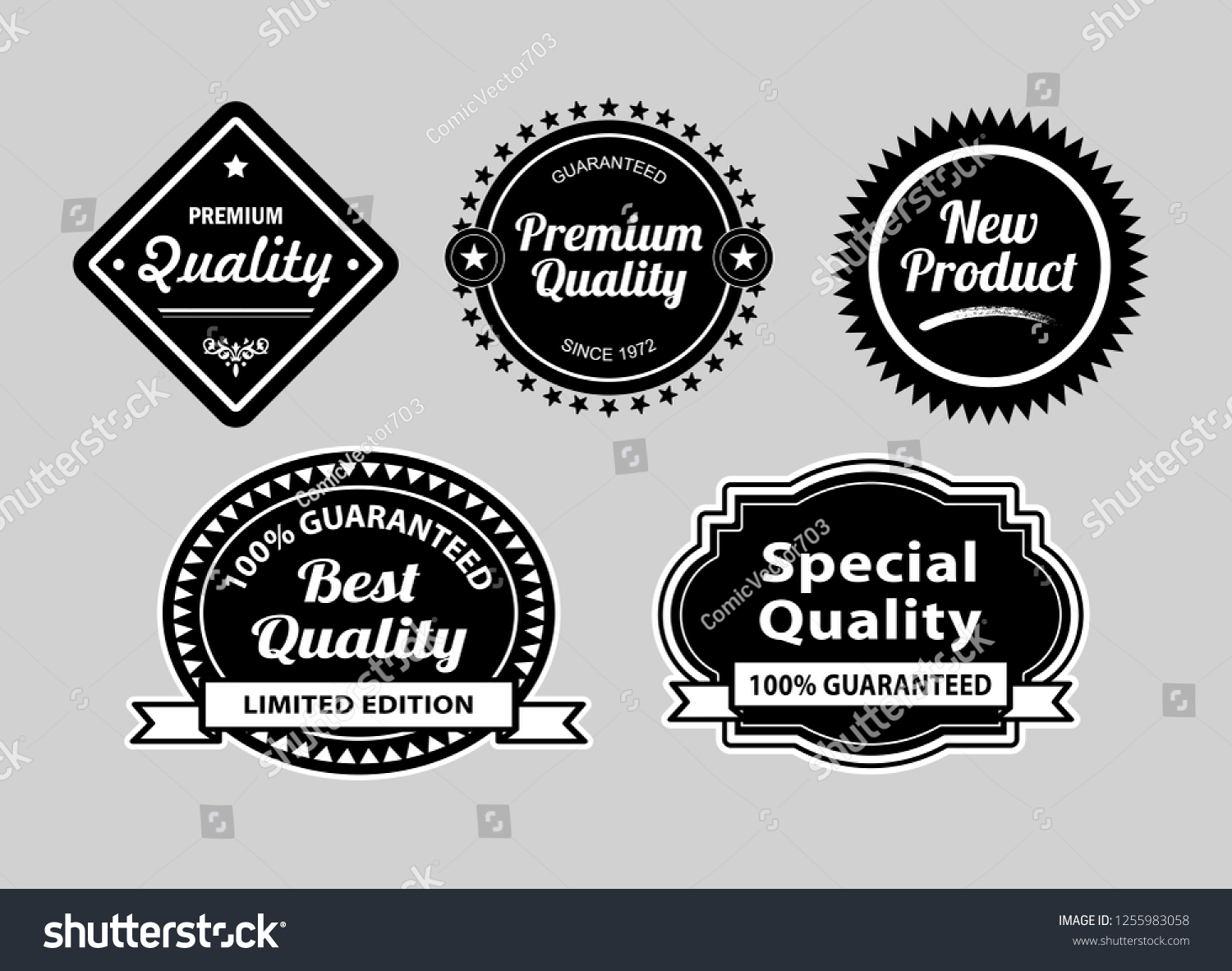 Premium quality label badges. Good use for badge, symbol, sticker, or any design you want.  #1255983058