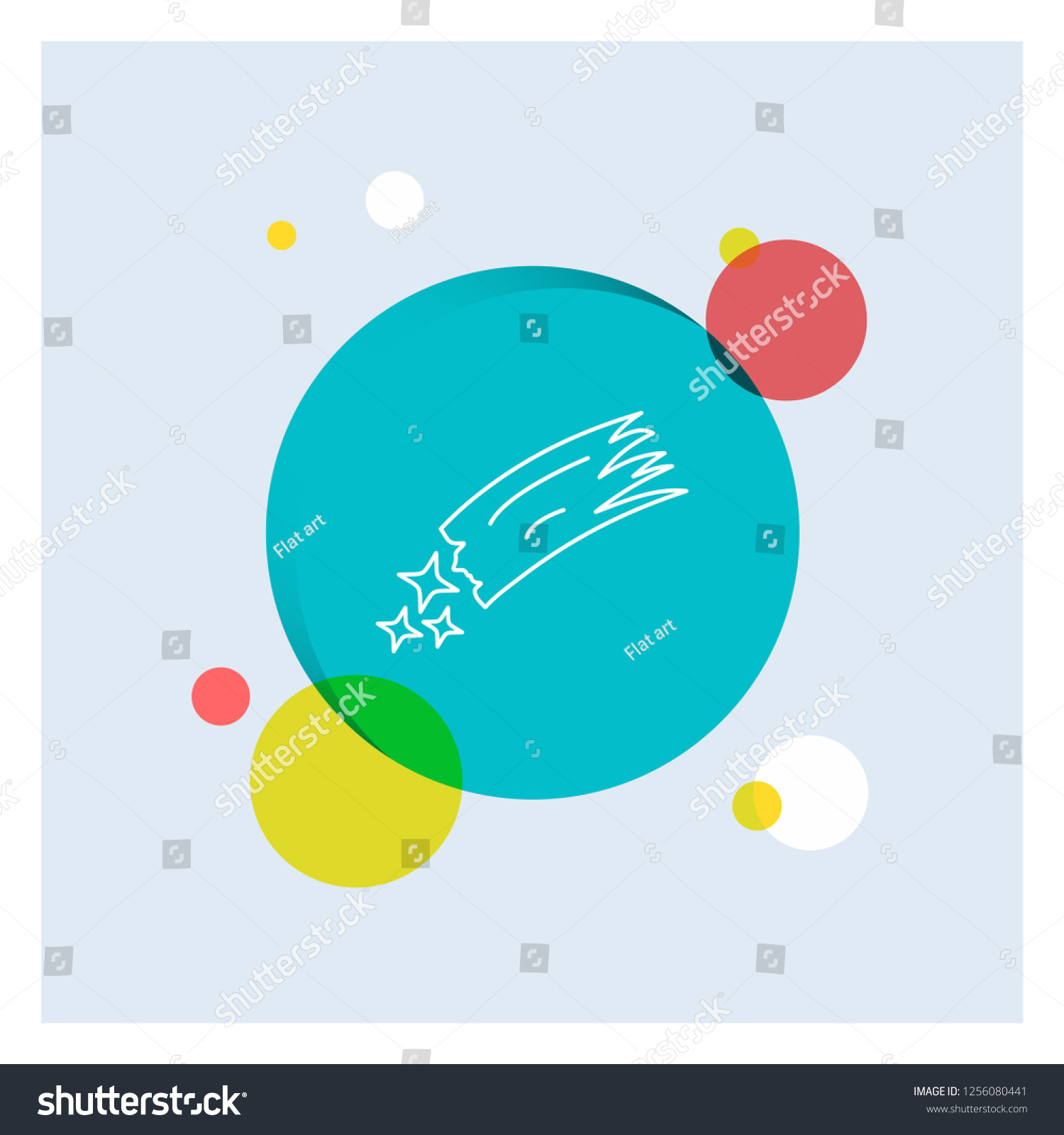 Asteroid, astronomy, meteor, space, comet White Line Icon colorful Circle Background #1256080441