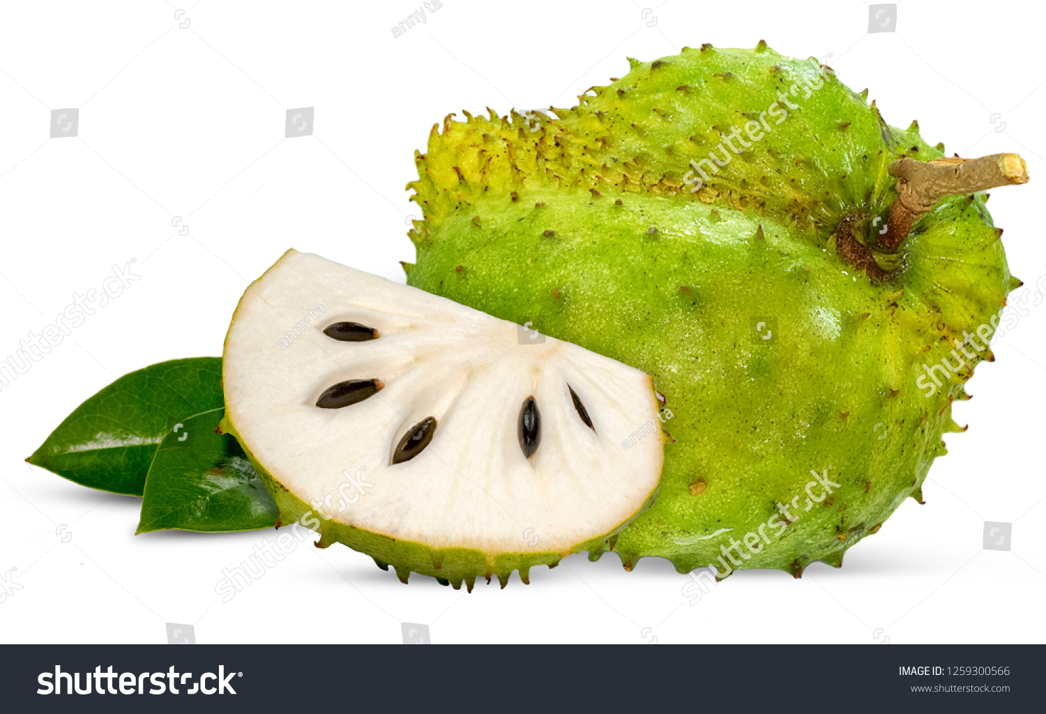 Soursop, Prickly Custard Apple isolated on white #1259300566