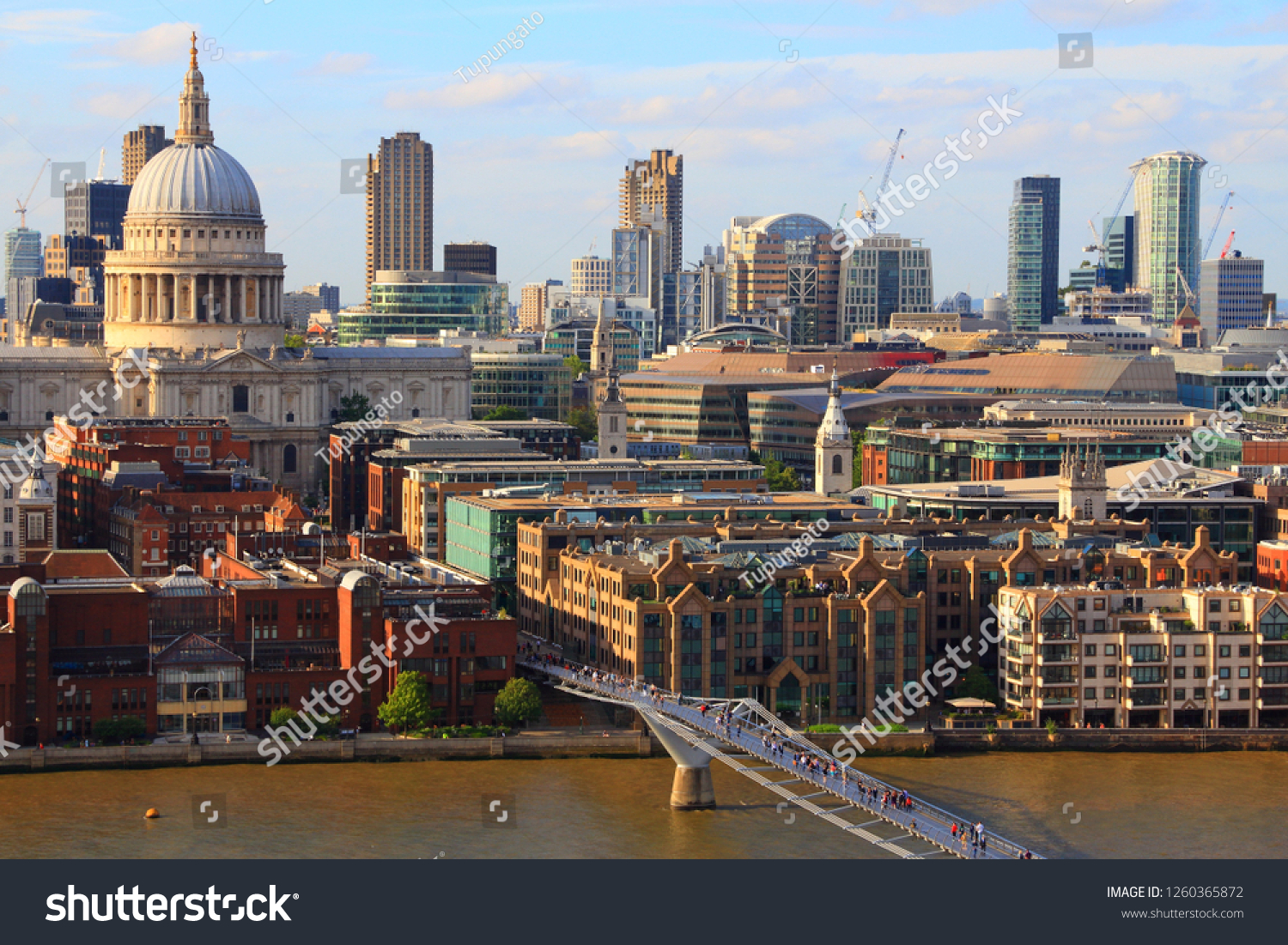 London skyline - sunset city view with Saint Paul's Cathedral. #1260365872
