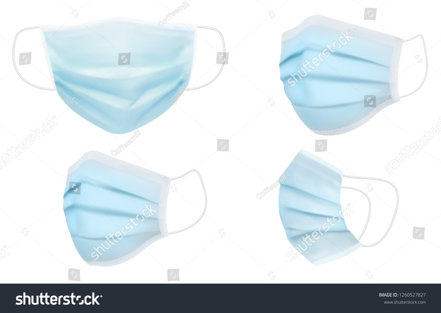 medical mask for doctors and patients, builders and painters. vector illustration #1260527827