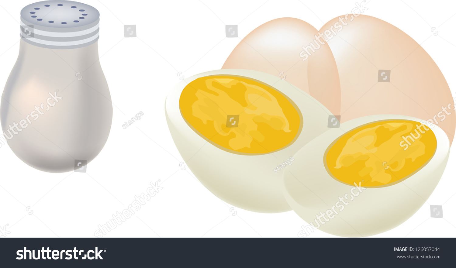 boiled eggs with salt #126057044
