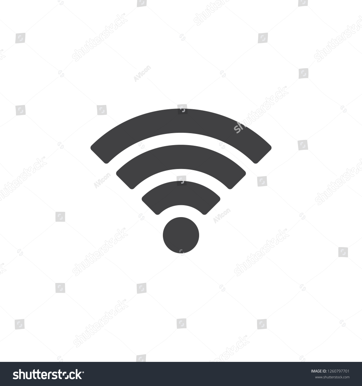 Wireless connection vector icon. filled flat sign for mobile concept and web design. Wi-fi signal simple solid icon. Symbol, logo illustration. Pixel perfect vector graphics #1260797701