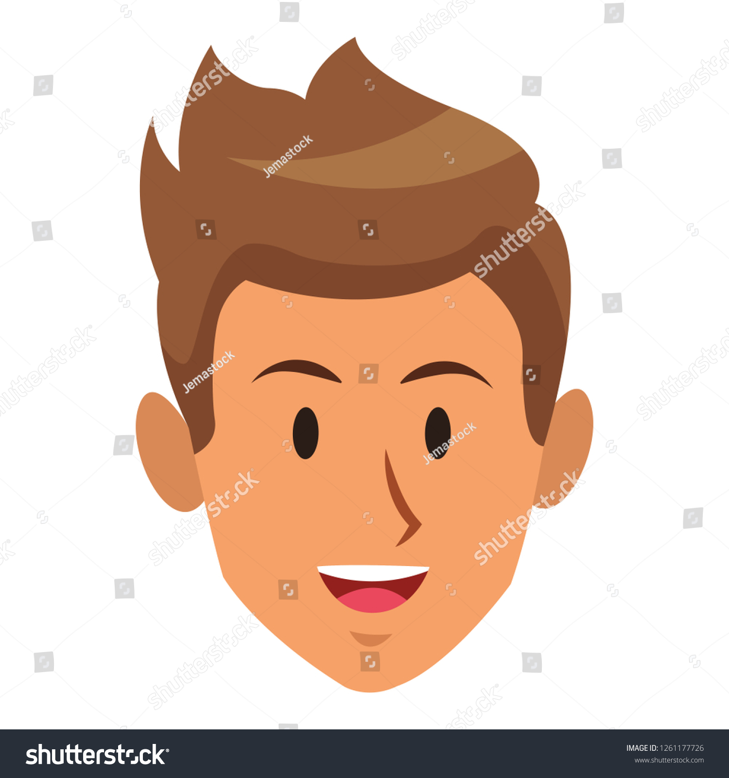 man only face - Royalty Free Stock Vector 1261177726 - Avopix.com