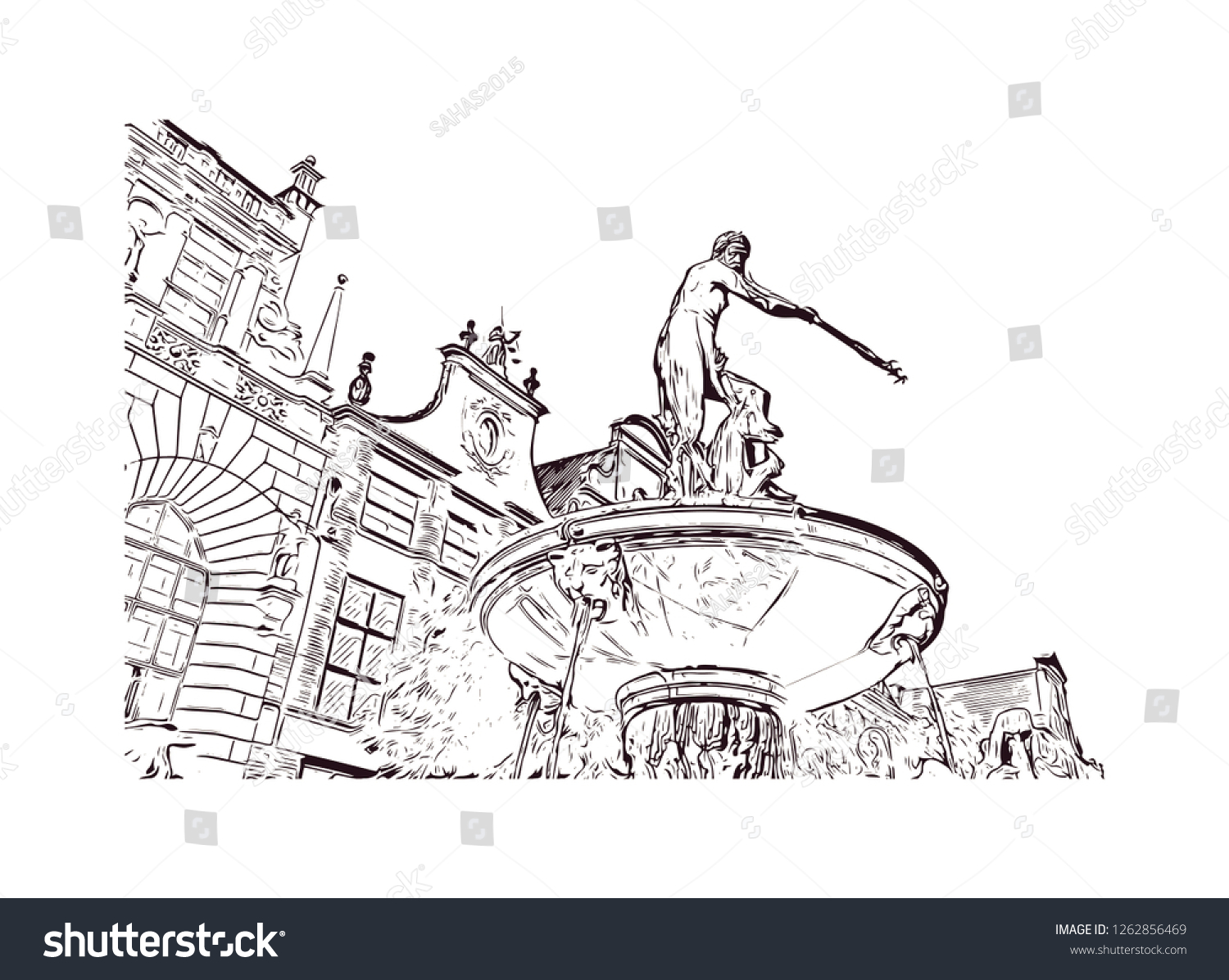 Building view with landmark of Gdansk (Danzig in - Royalty Free Stock ...