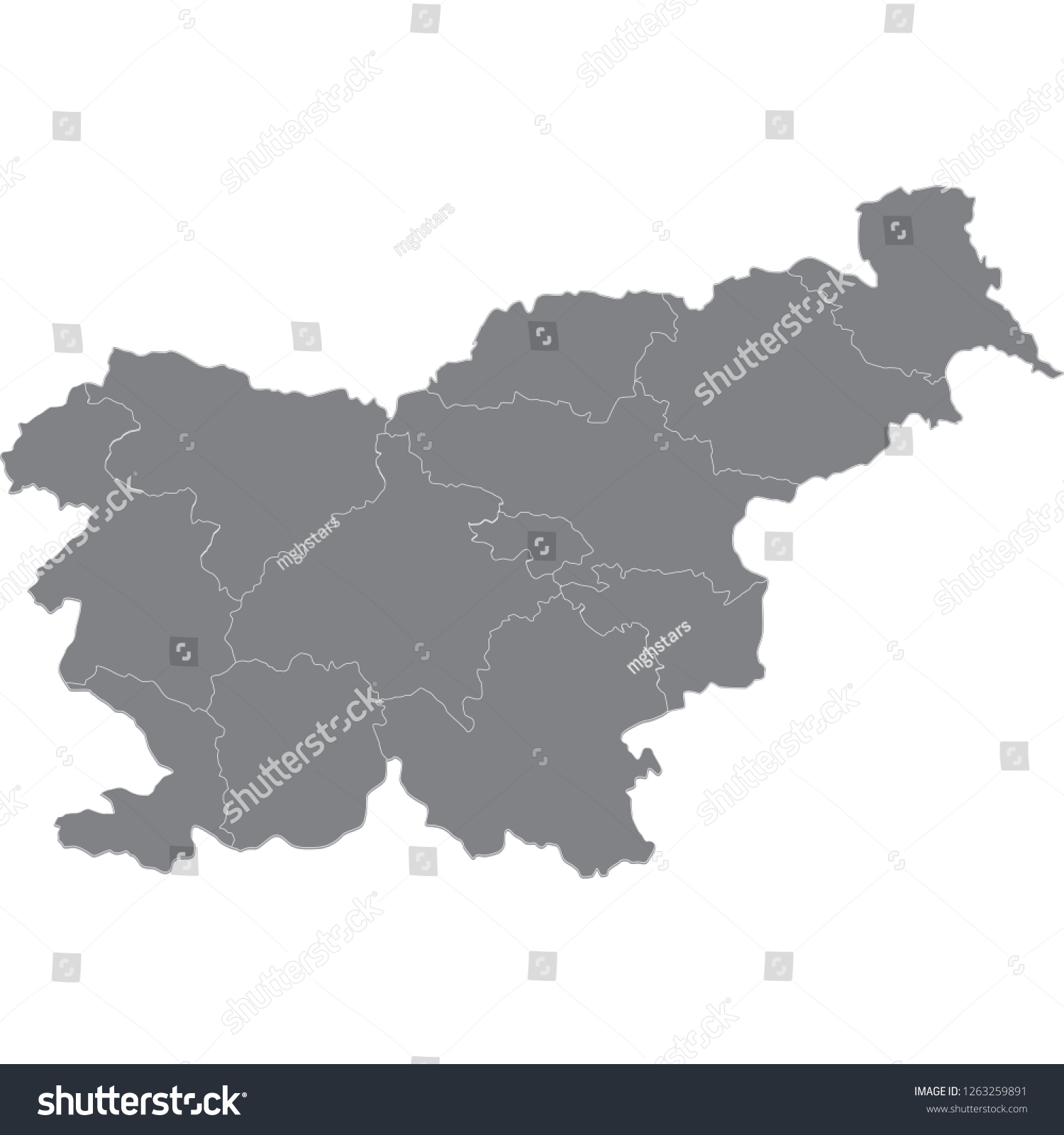 map of slovenia - Royalty Free Stock Vector 1263259891 - Avopix.com