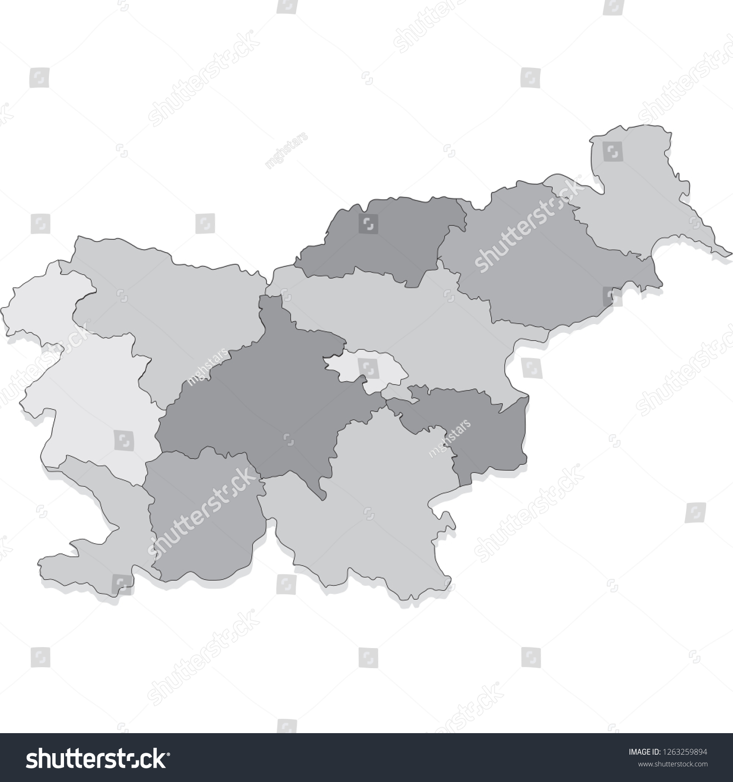 map of slovenia - Royalty Free Stock Vector 1263259894 - Avopix.com