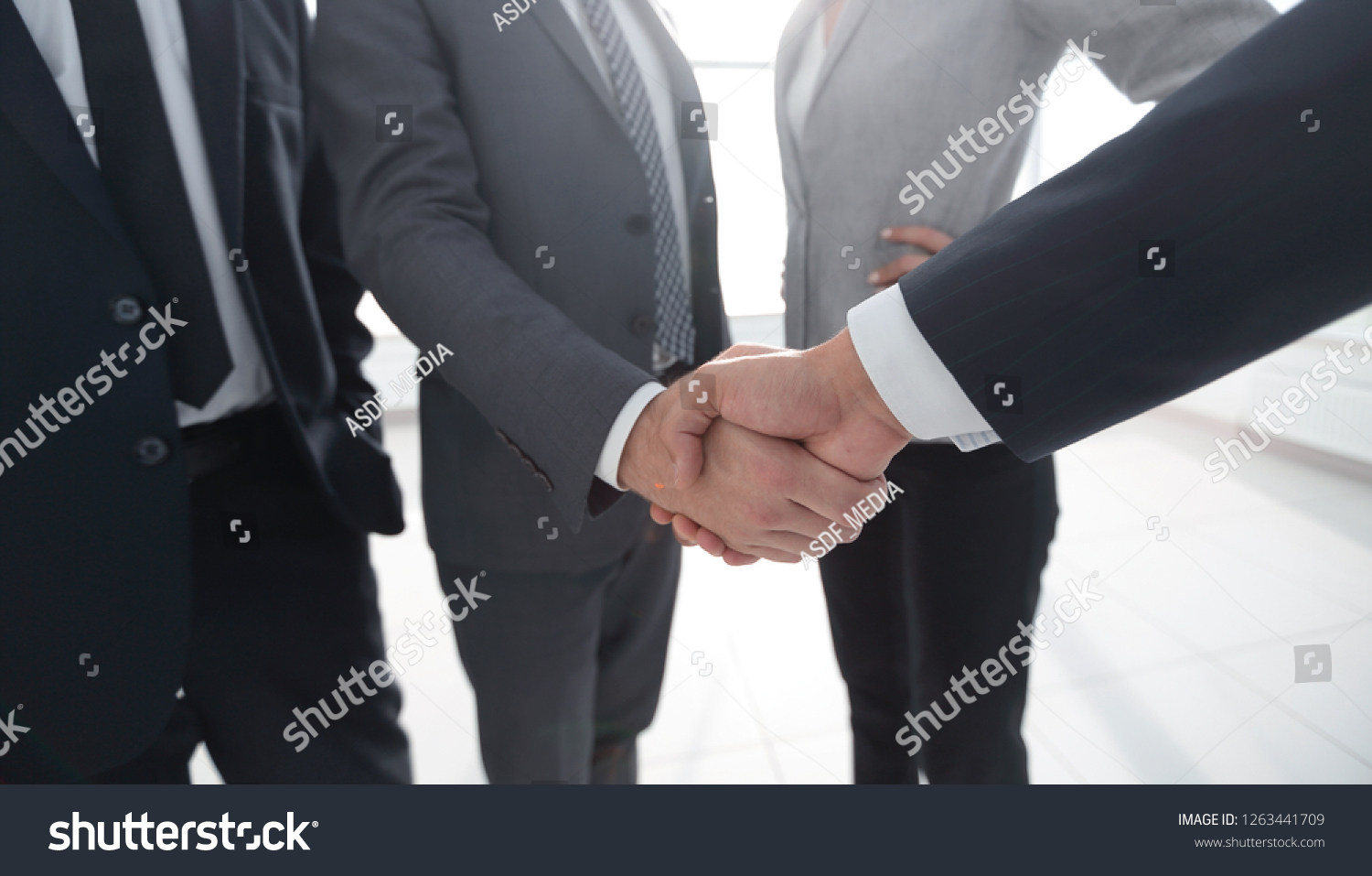 business leader shaking hands with the investor #1263441709