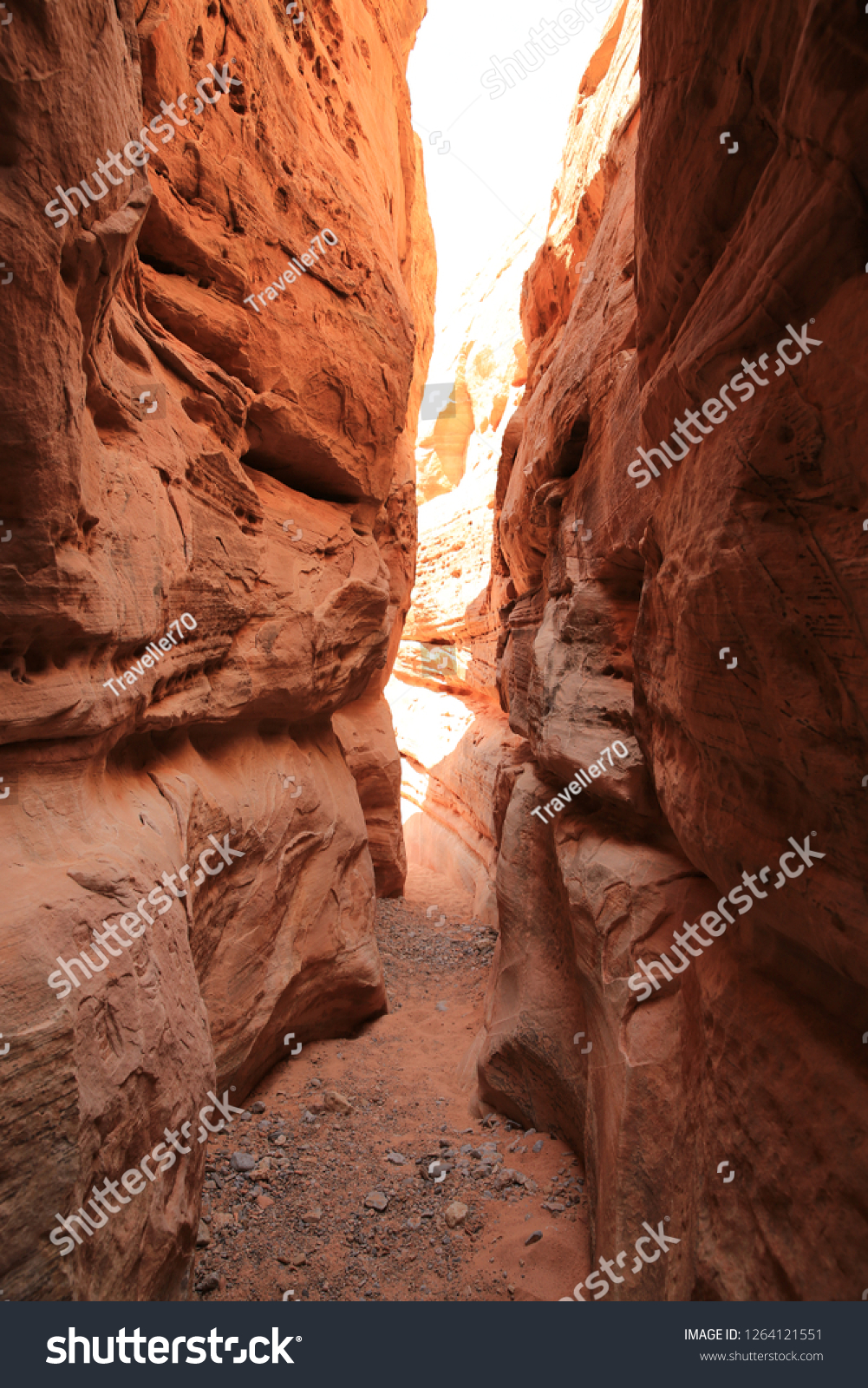Scenic slot canyon in Valley of Fire State Park, Nevada, USA #1264121551