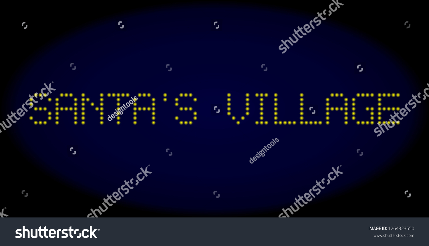 Santa'S Village text in LED style with round - Royalty Free Stock ...