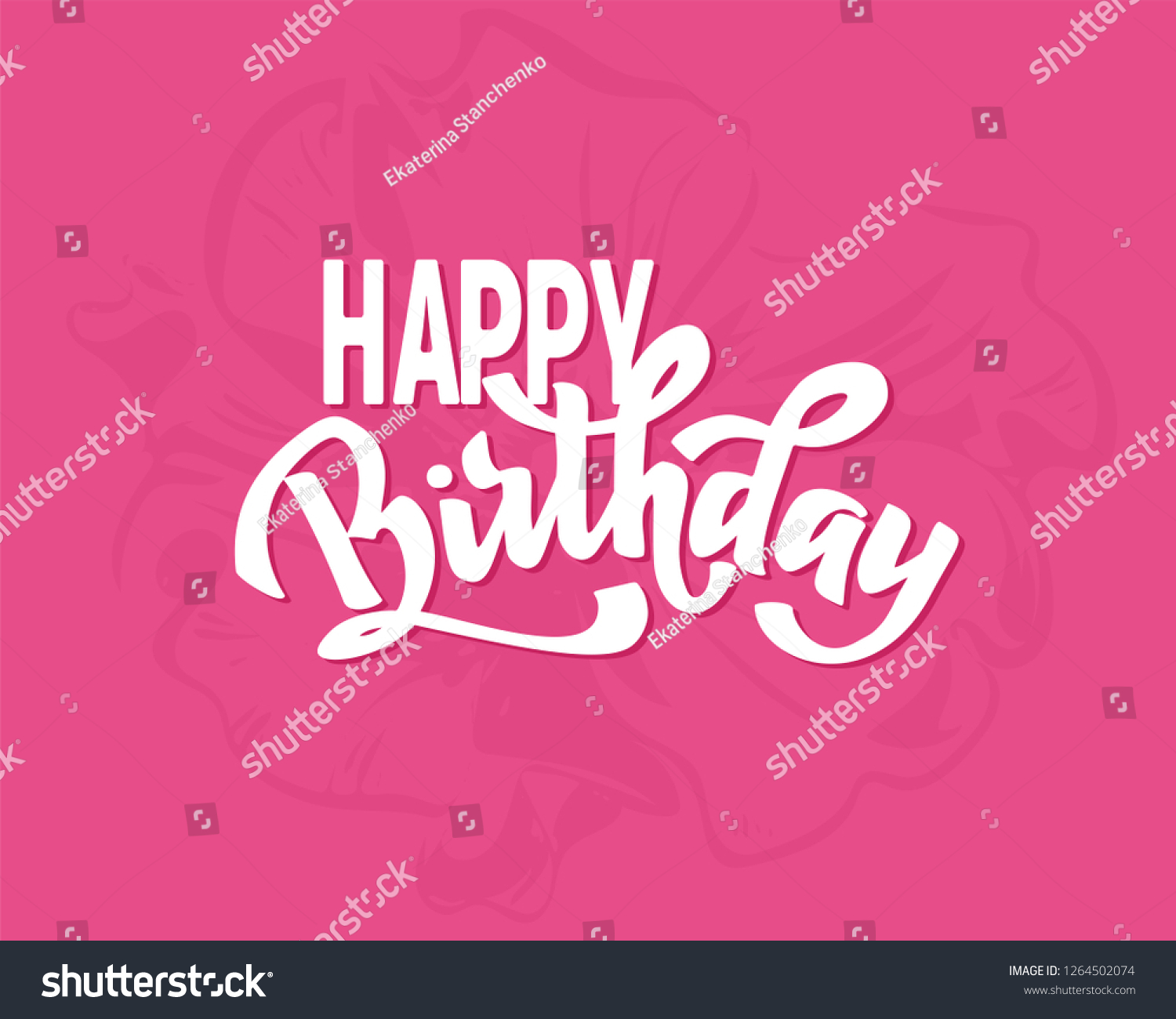Happy Birthday Hand Lettering Text Brush Ink Royalty Free Stock