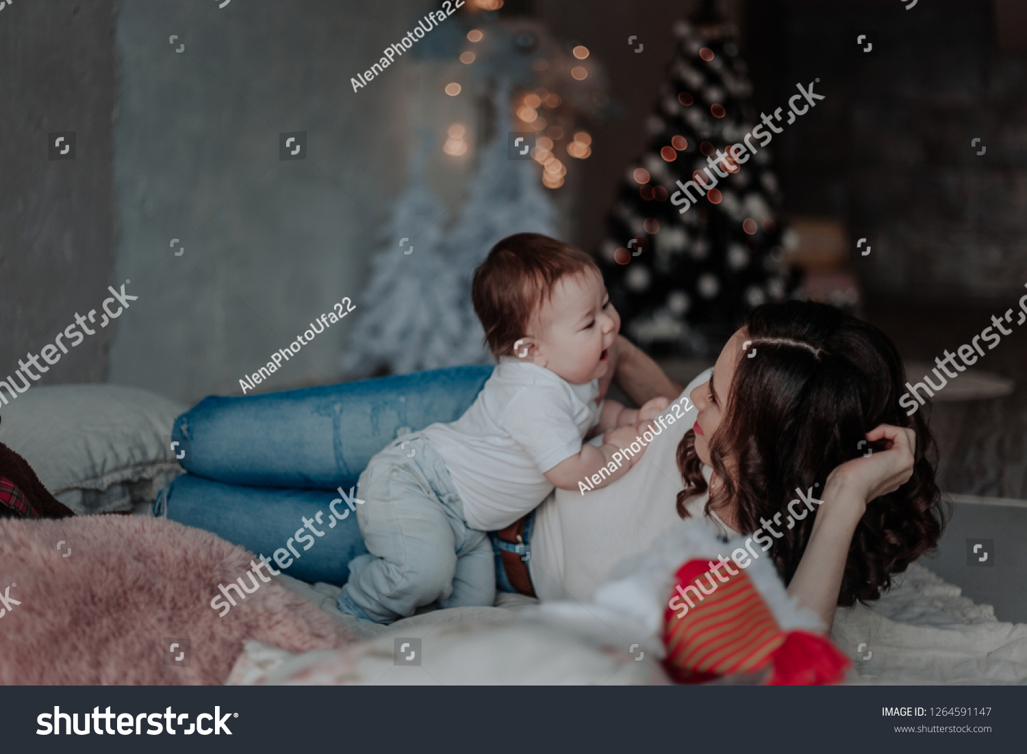 baby with mom for new year #1264591147
