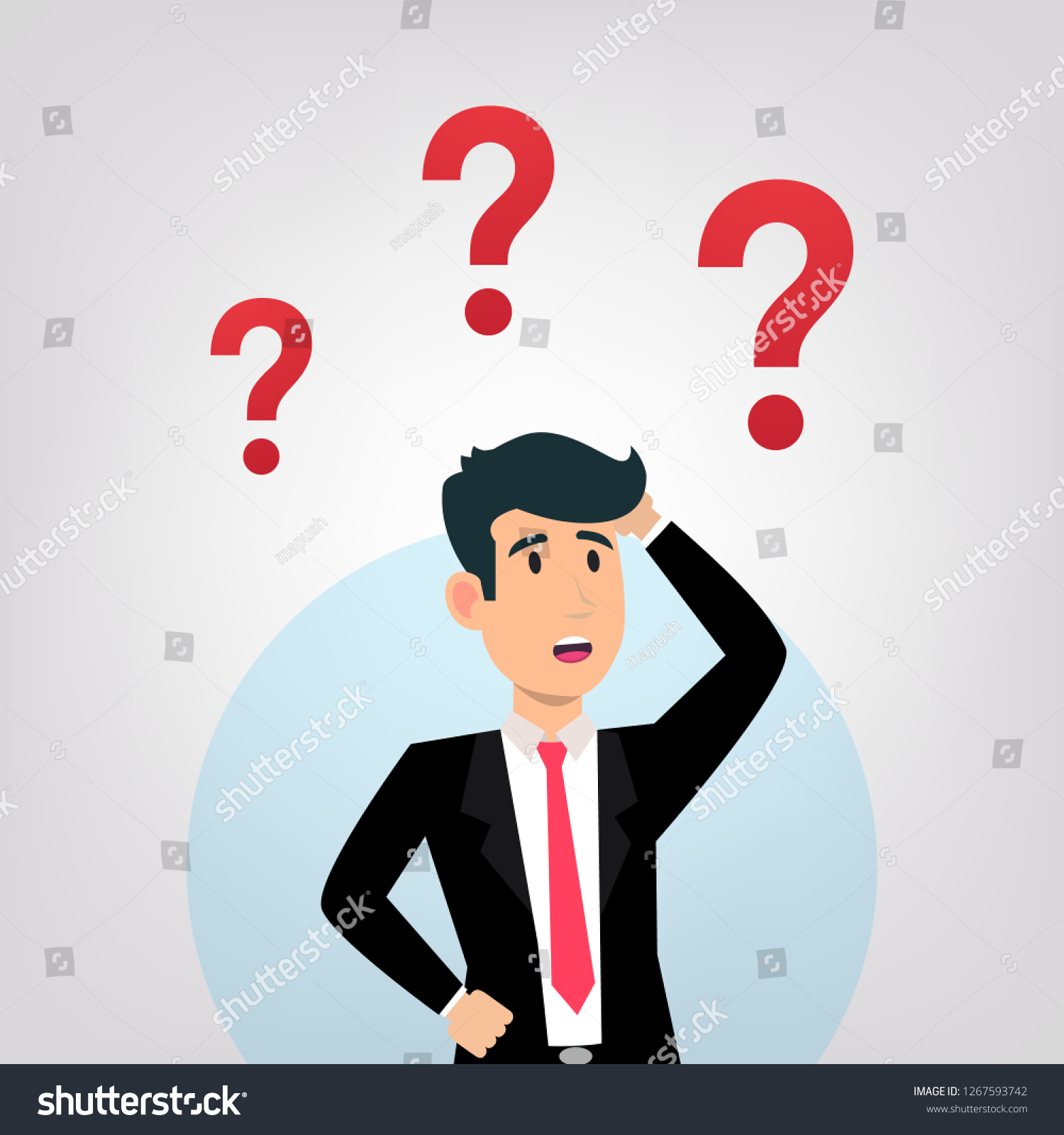 Businessman confused and question marks - Royalty Free Stock Vector ...