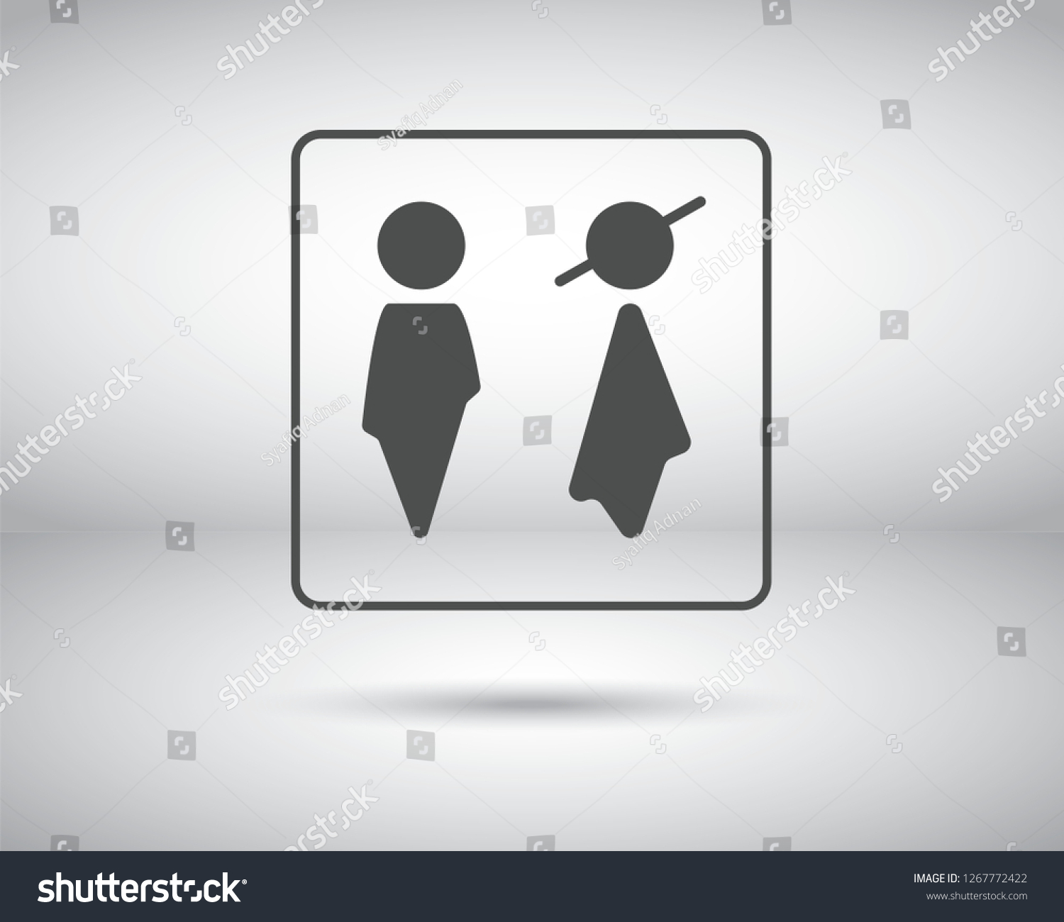 Lady & Gents (Men & Women) toilet sign vector icon. WC simple isolated symbol. Restroom symbol. Bathroom symbol. - Vector
 #1267772422