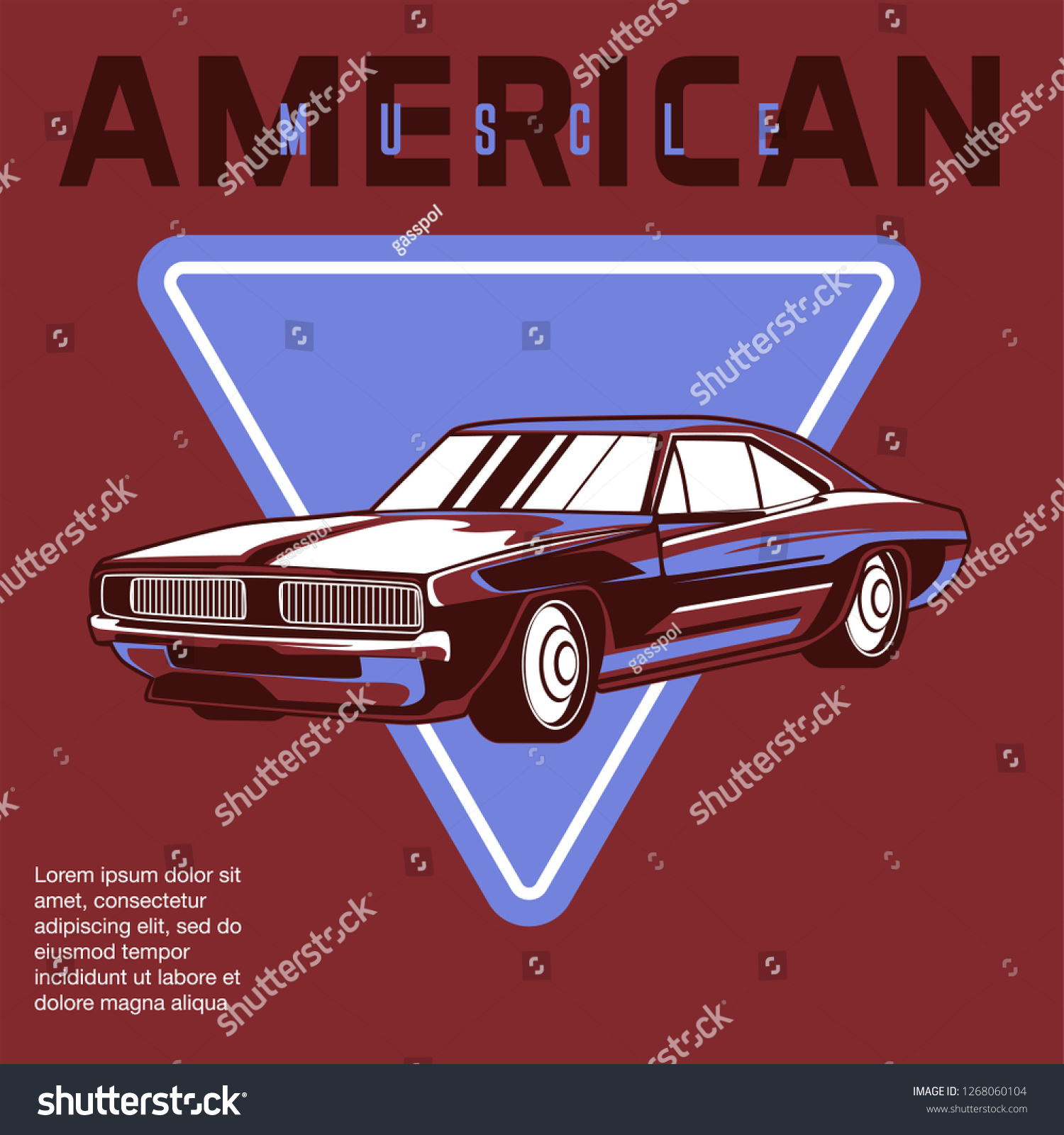 Vintage Car Hot Rod Garage Hotrods Carold Royalty Free Stock Vector 1268060104