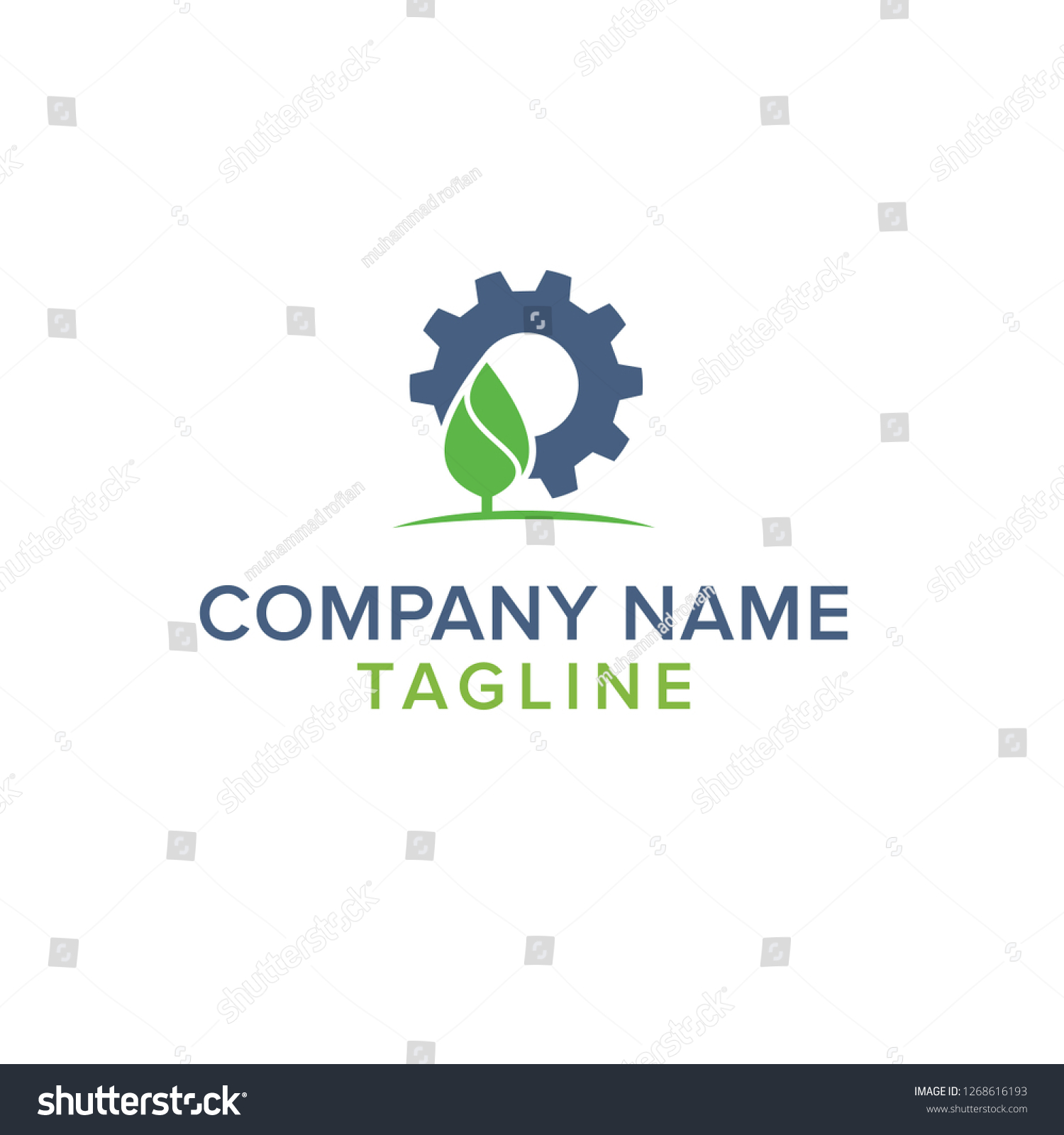 LOGO VECTOR LEAF AND GEAR - Royalty Free Stock Vector 1268616193 ...