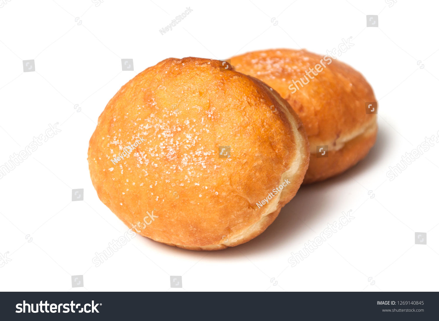 closeup of dough nut on white background #1269140845