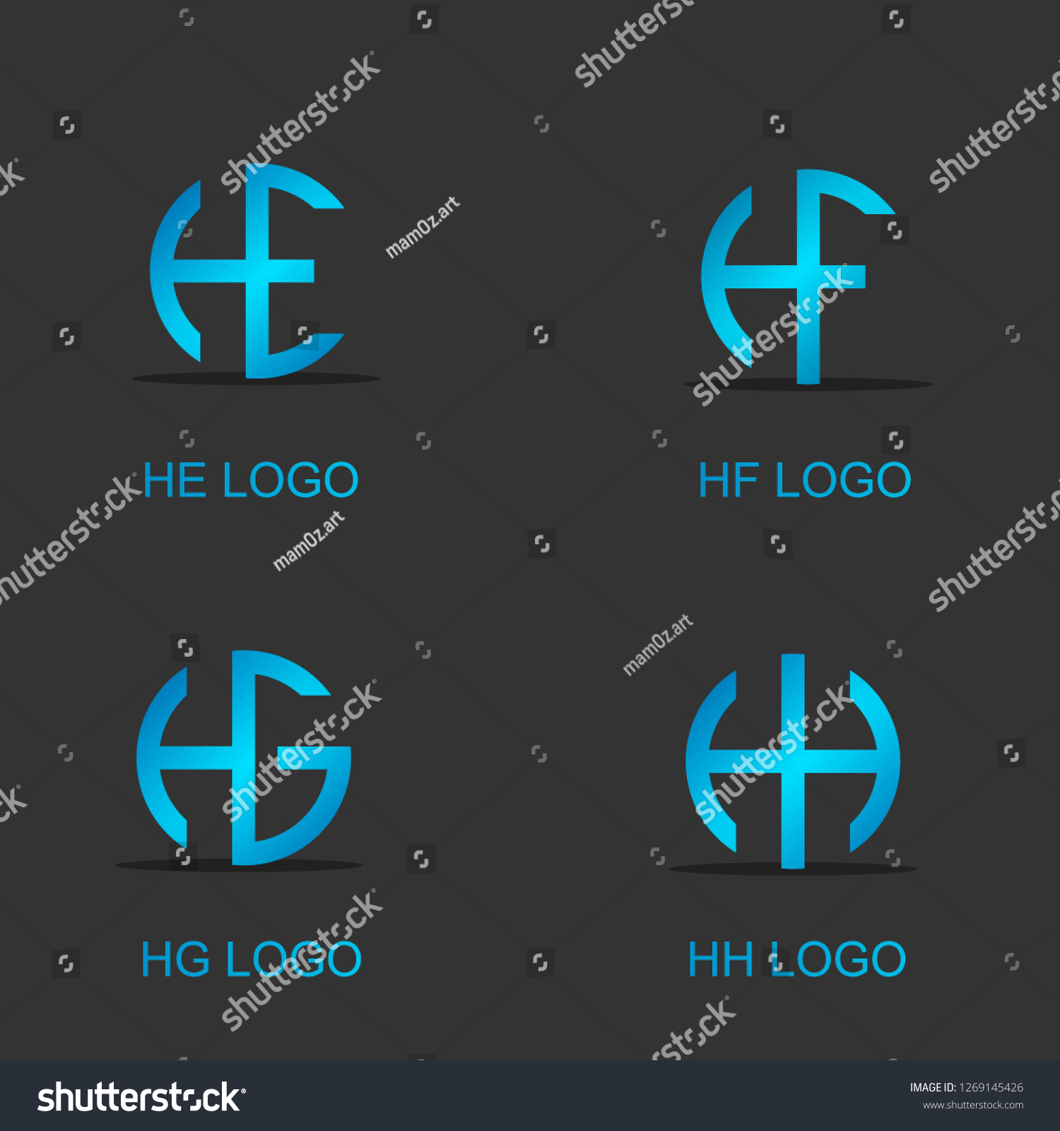 set letter logo, HE HF HG HH letter logo, - Royalty Free Stock Vector ...