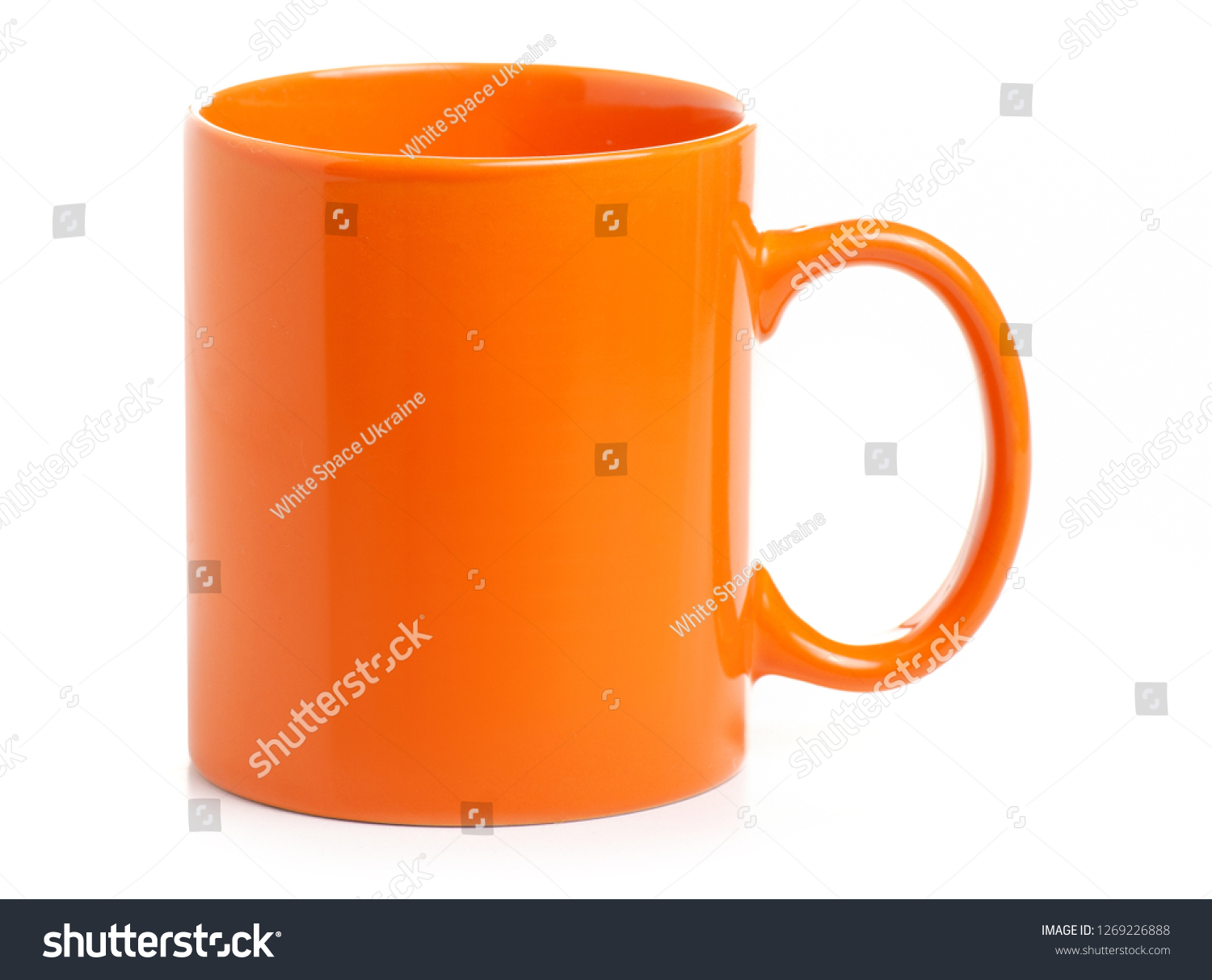 Orange cup mug drink on white background isolation #1269226888