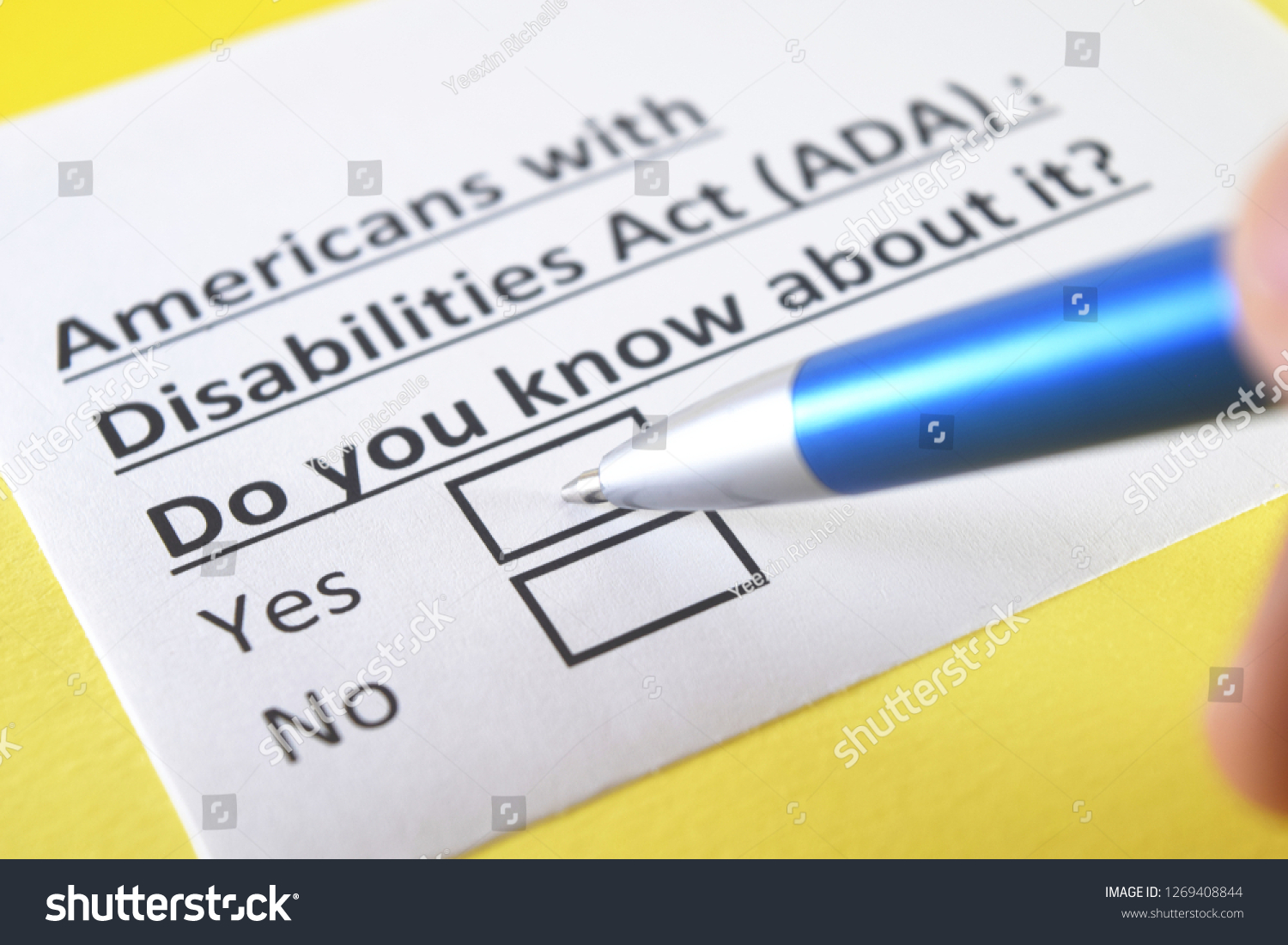 Americans with disabilities act(ADA): do you know about it? Yes or no #1269408844