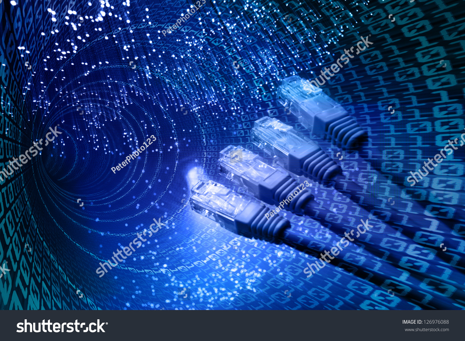 Network cable  binary fiber otics backgound #126976088