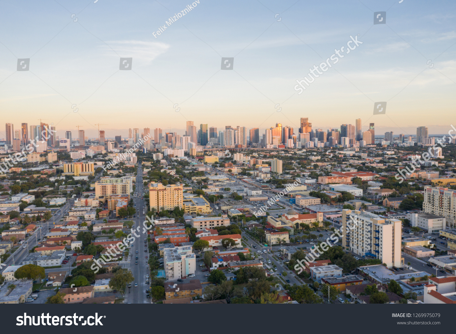 Aerial west side of Downtown Miami Florida Little Havana #1269975079