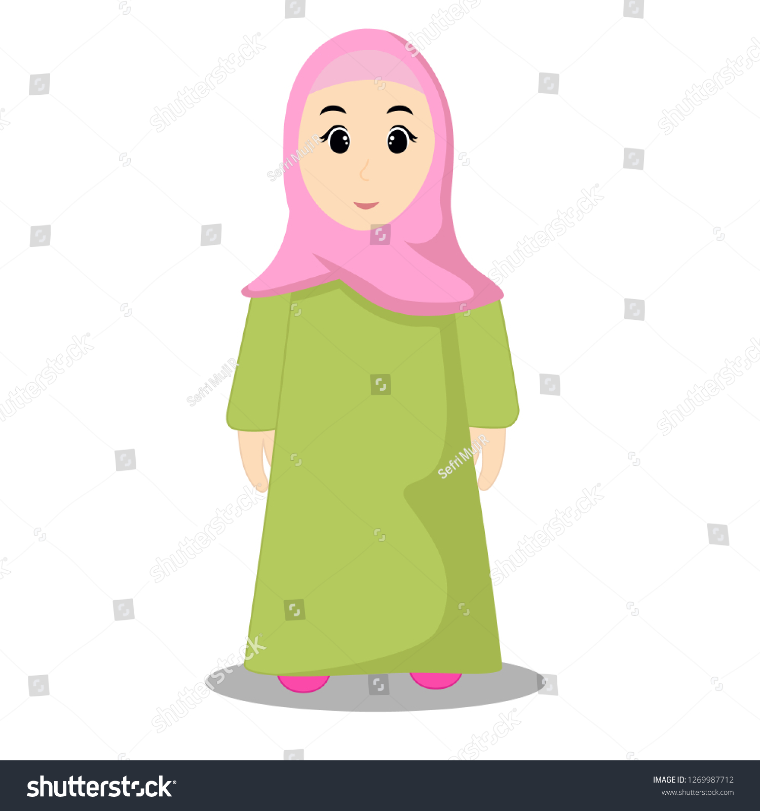 Cute kids vector using hijab - Royalty Free Stock Vector 1269987712 ...