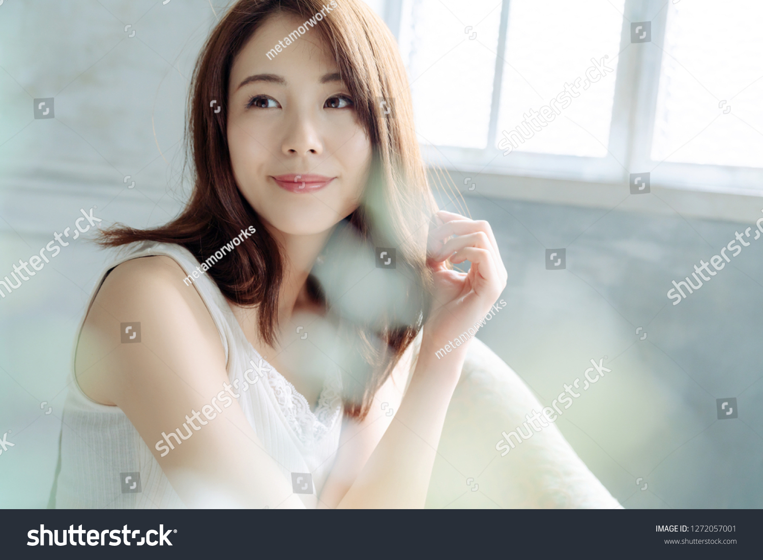 Beauty and skin care concept of a young asian woman. #1272057001