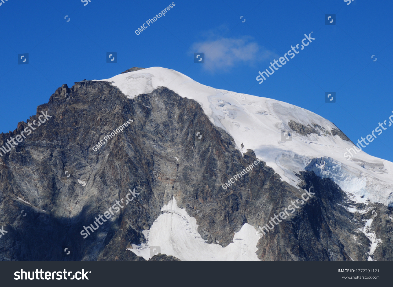 Swiss alps: The Piz Palü glacier at Bernina group mountains near Pontresina in the upper Engadin #1272291121
