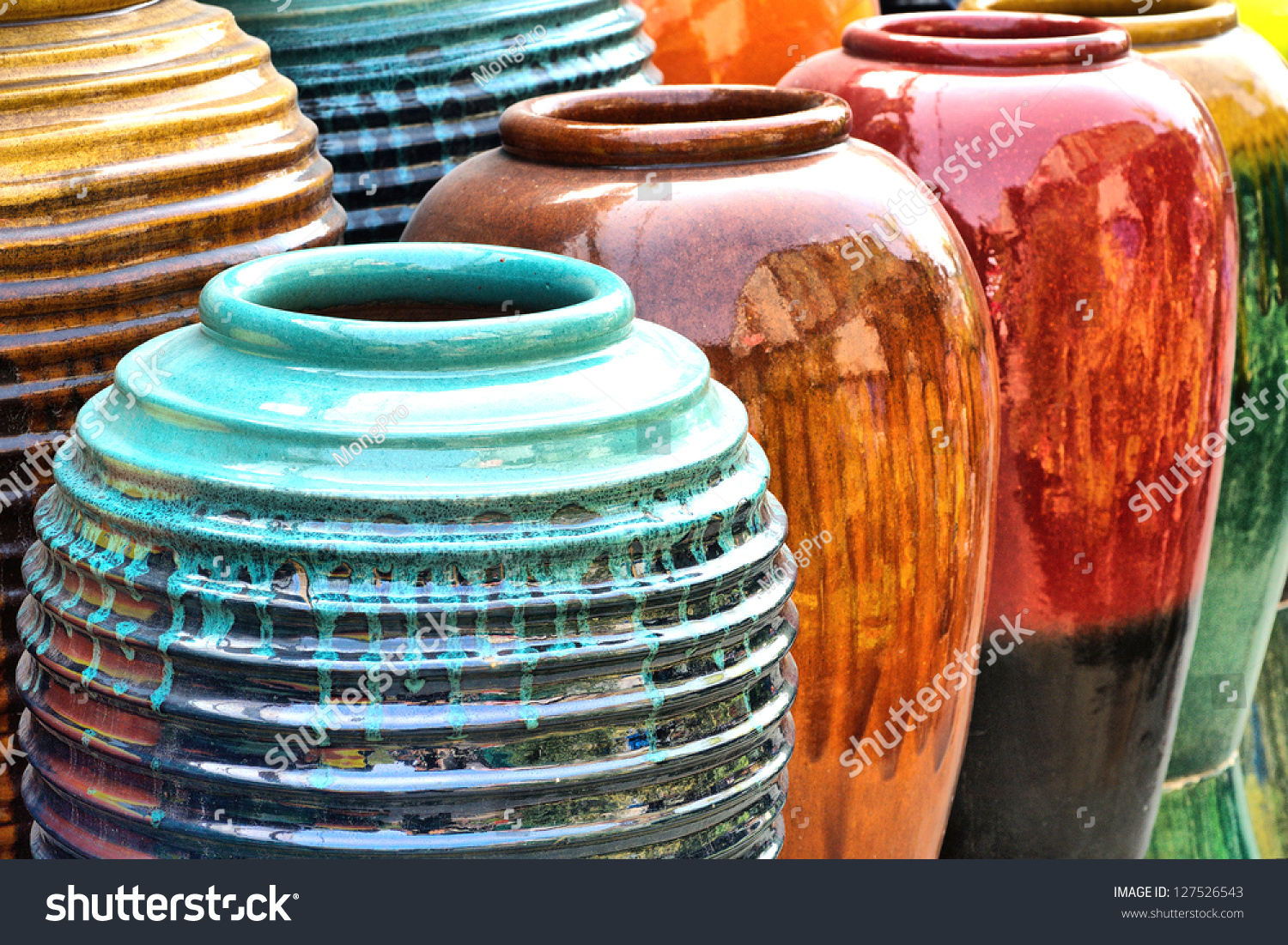 Colored jars. #127526543