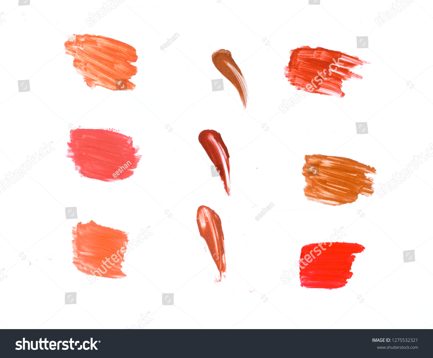 lipstick shades foundation shades color shades blot on white background for cosmetics color shades swatch #1275532321