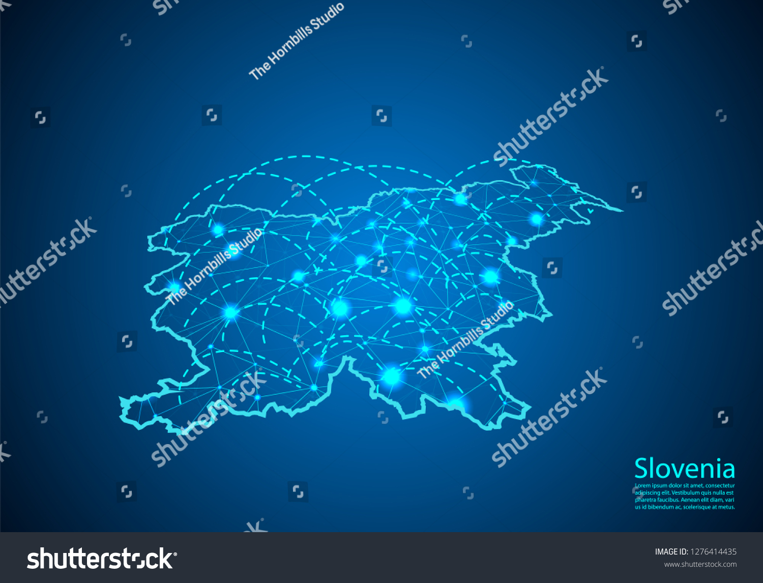 slovenia map with nodes linked by lines. concept - Royalty Free Stock ...