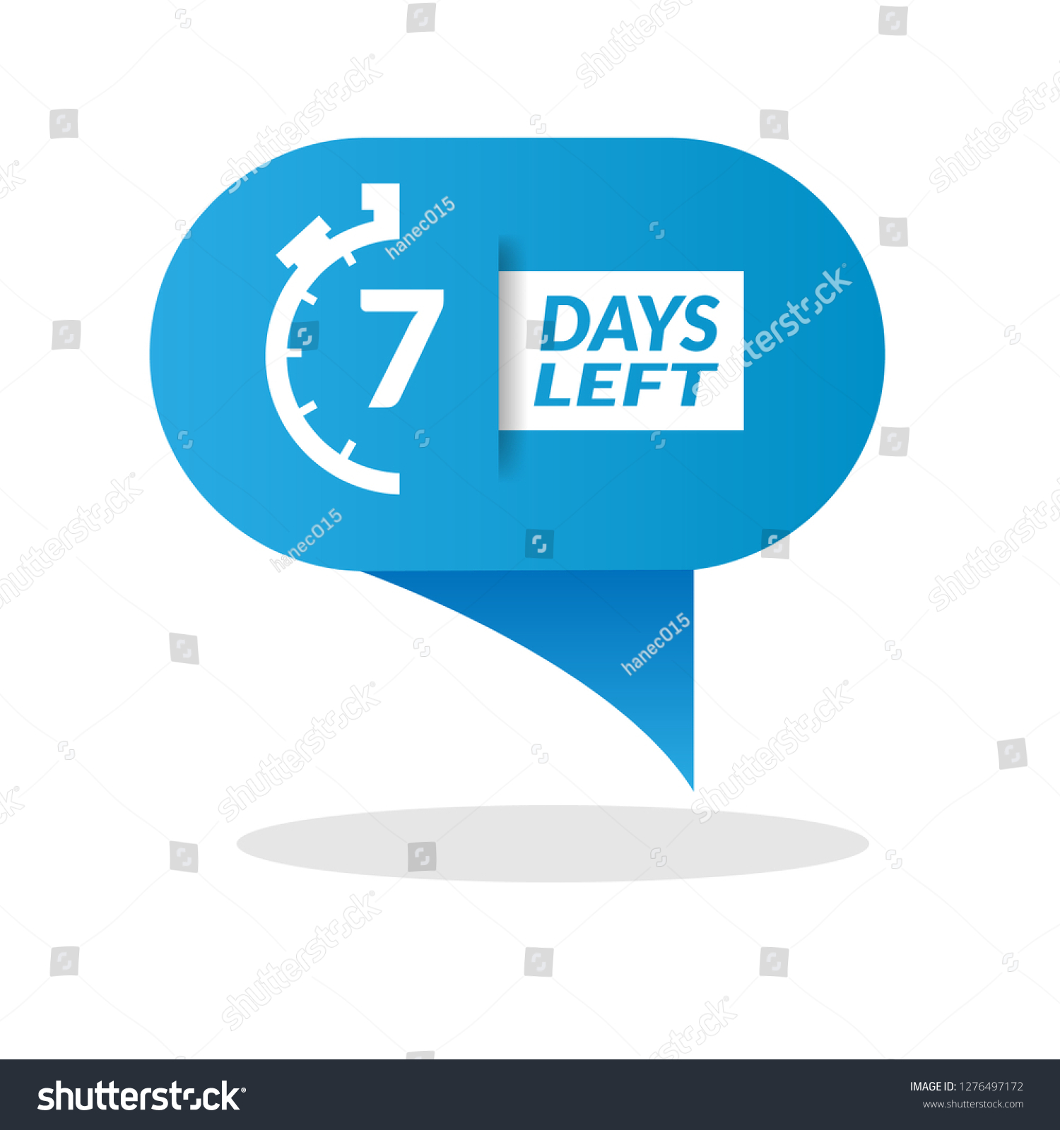 7 Days Left Sign - Emblem, Label, Badge,sticker, - Royalty Free Stock 