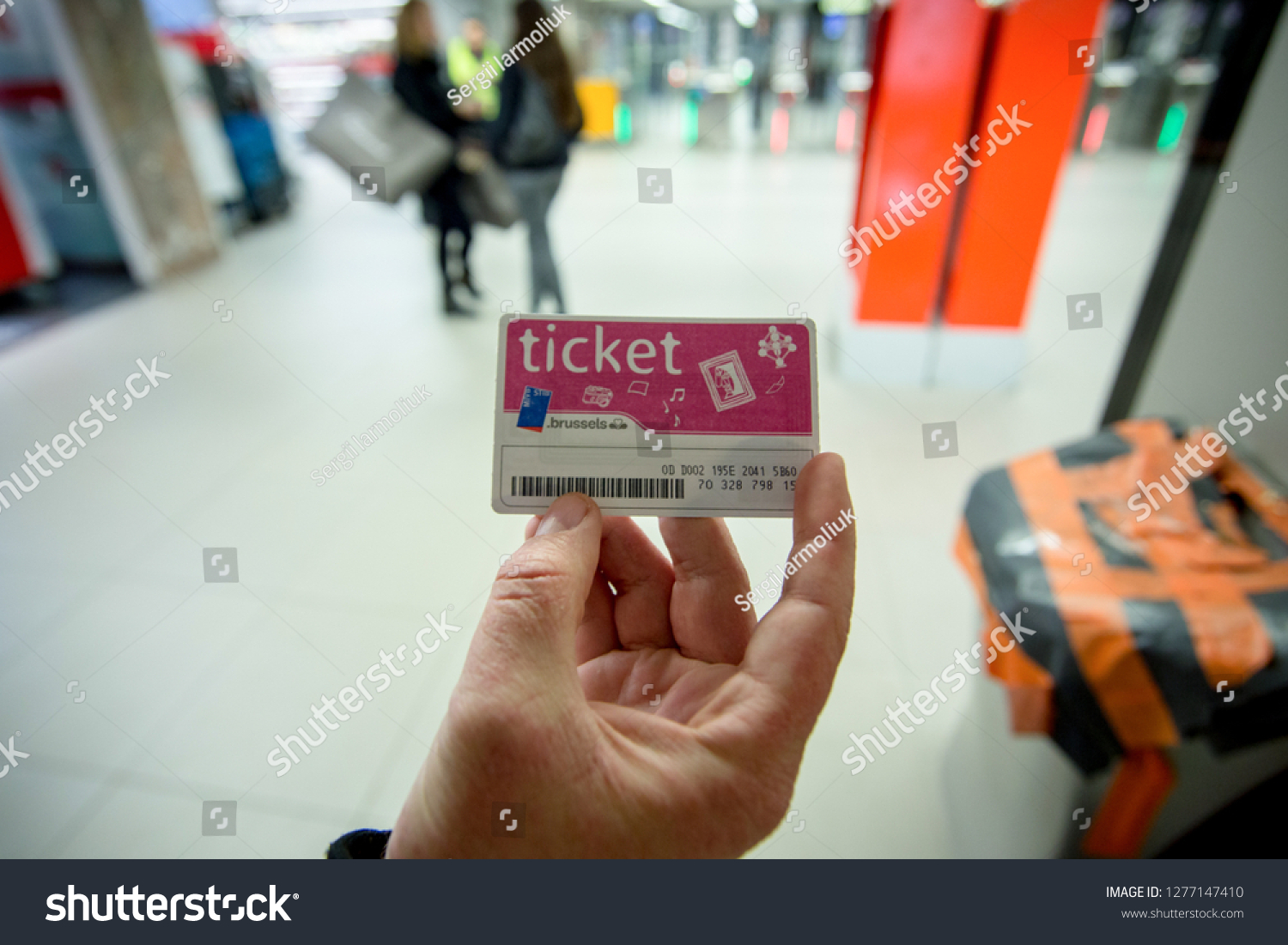 Brussles, Belgium - April 18, 2016 - Brussels day pass to subway, bus and other transport #1277147410