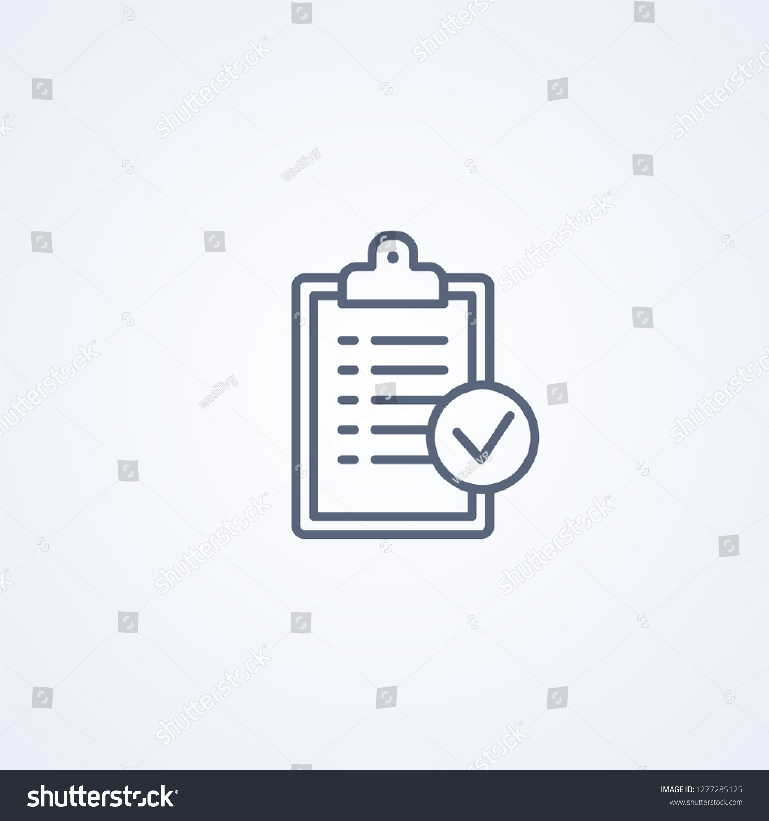 Tablet checklist, vector best gray line icon on - Royalty Free Stock ...