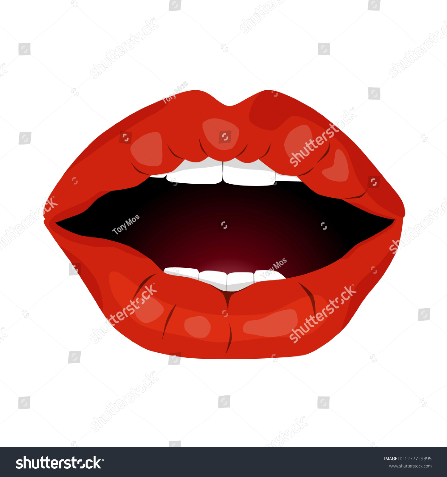 sexy woman lips. open mouth with teeth.isolated - Royalty Free Stock ...