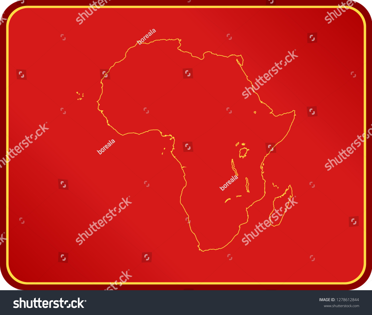 Map Of Africa Royalty Free Stock Vector 1278612844 7290