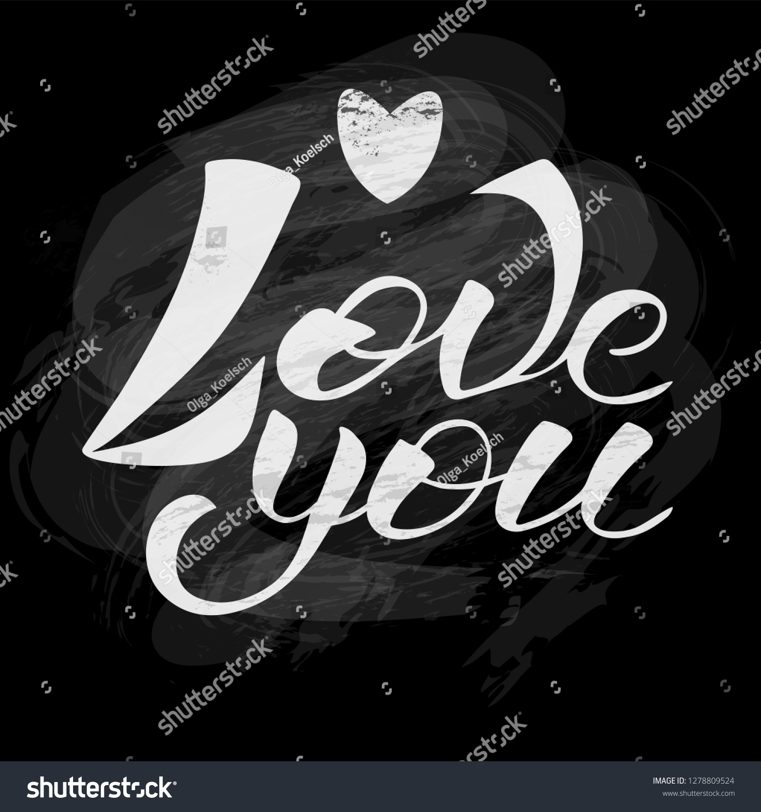 Love You Vector Lettering Illustration For - Royalty Free Stock Vector ...