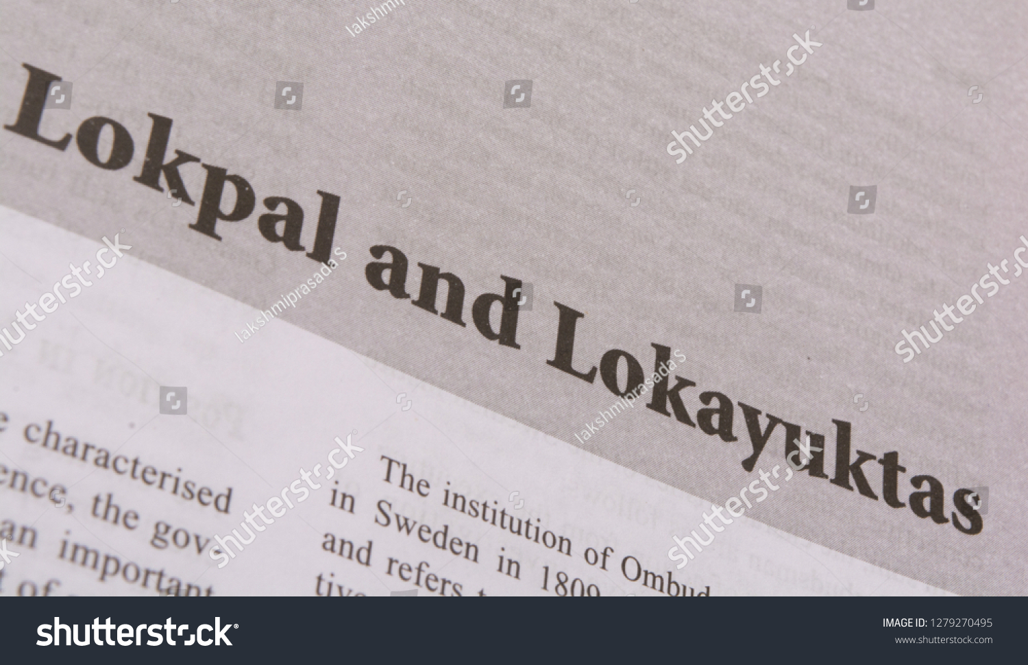 Maski,Karnataka,India - JANUARY,09,2019 : Lokpak and Lokayukta or ombudsman word in a dictionary ombudsman concept #1279270495