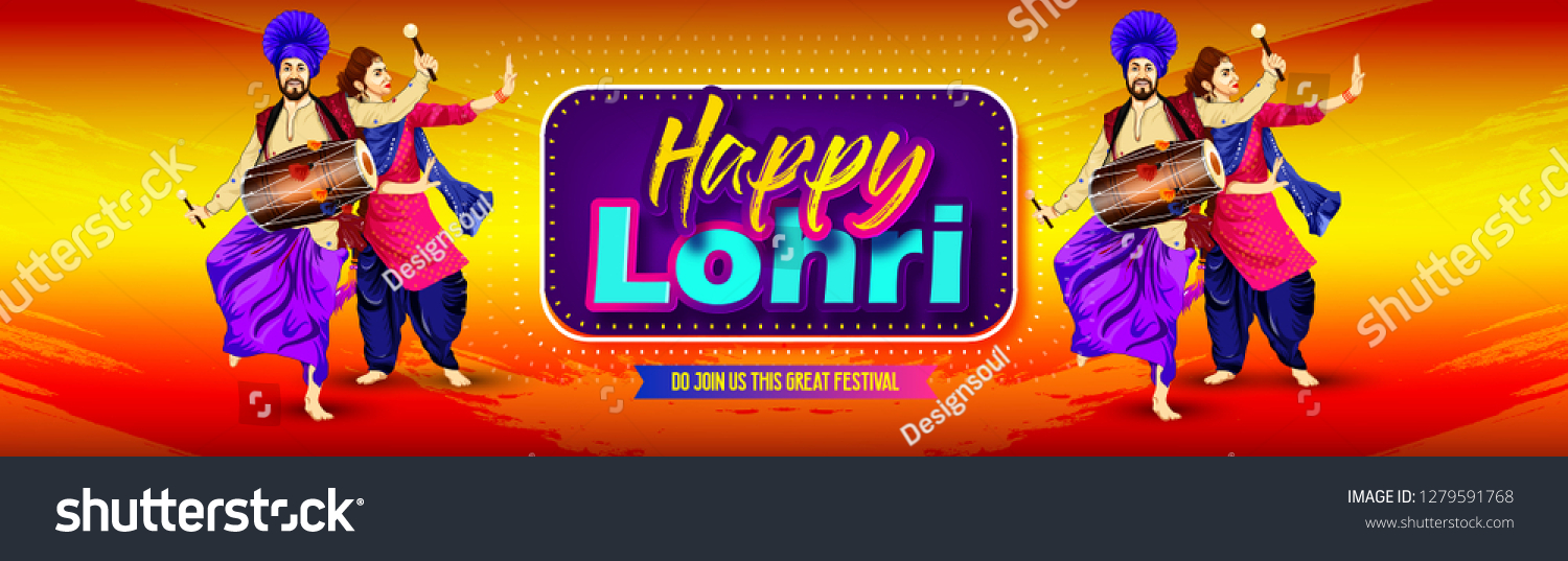 illustration of Happy Lohri holiday for Punjabi - Royalty Free Stock ...