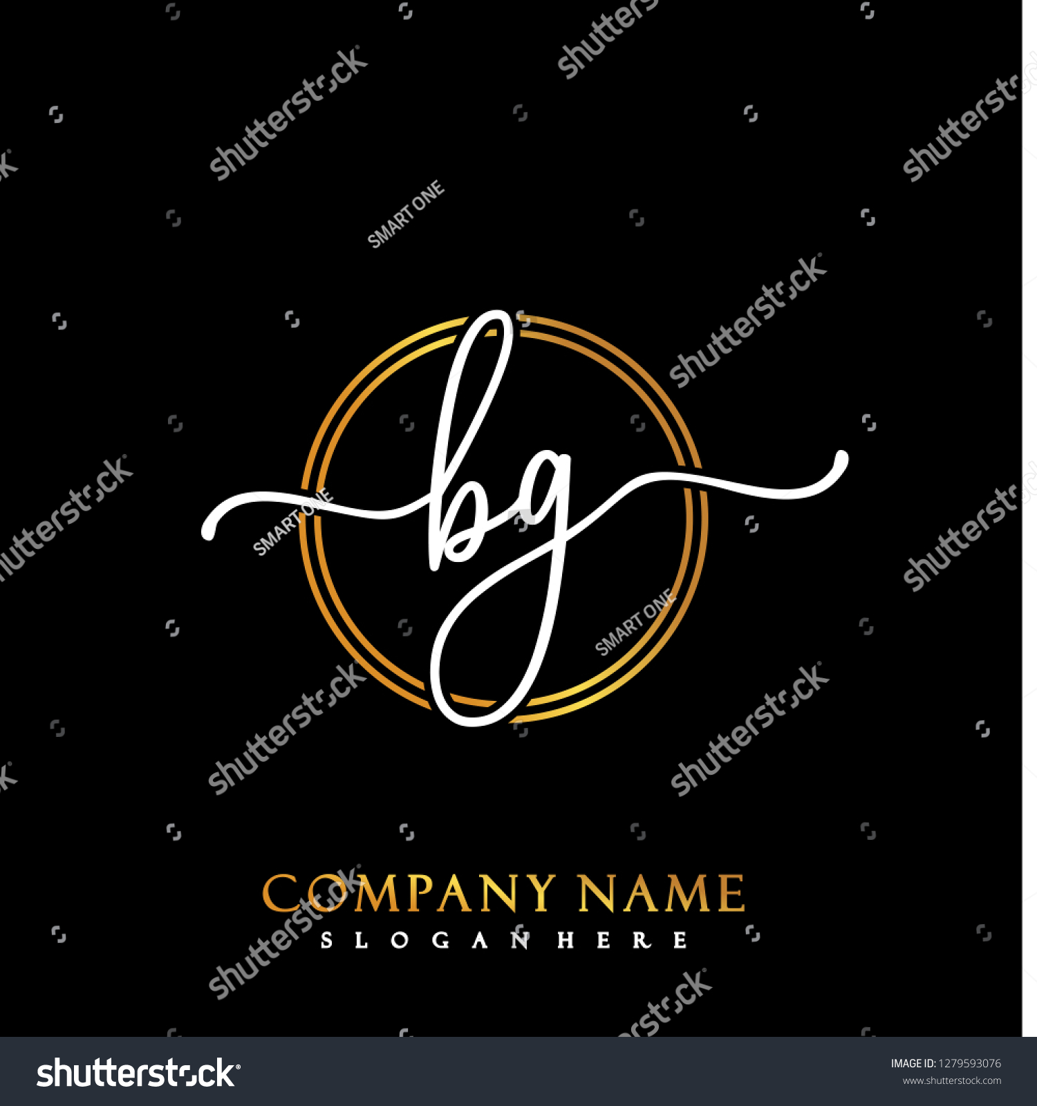BG Initial Handwriting logo template vector - Royalty Free Stock Vector ...