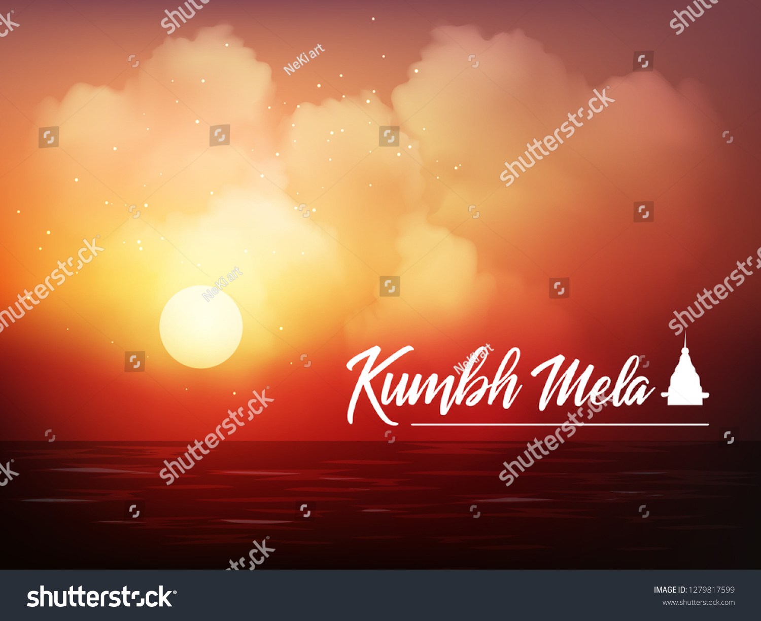 Illustration/Vector for Hindu festival Kumbh - Royalty Free Stock ...