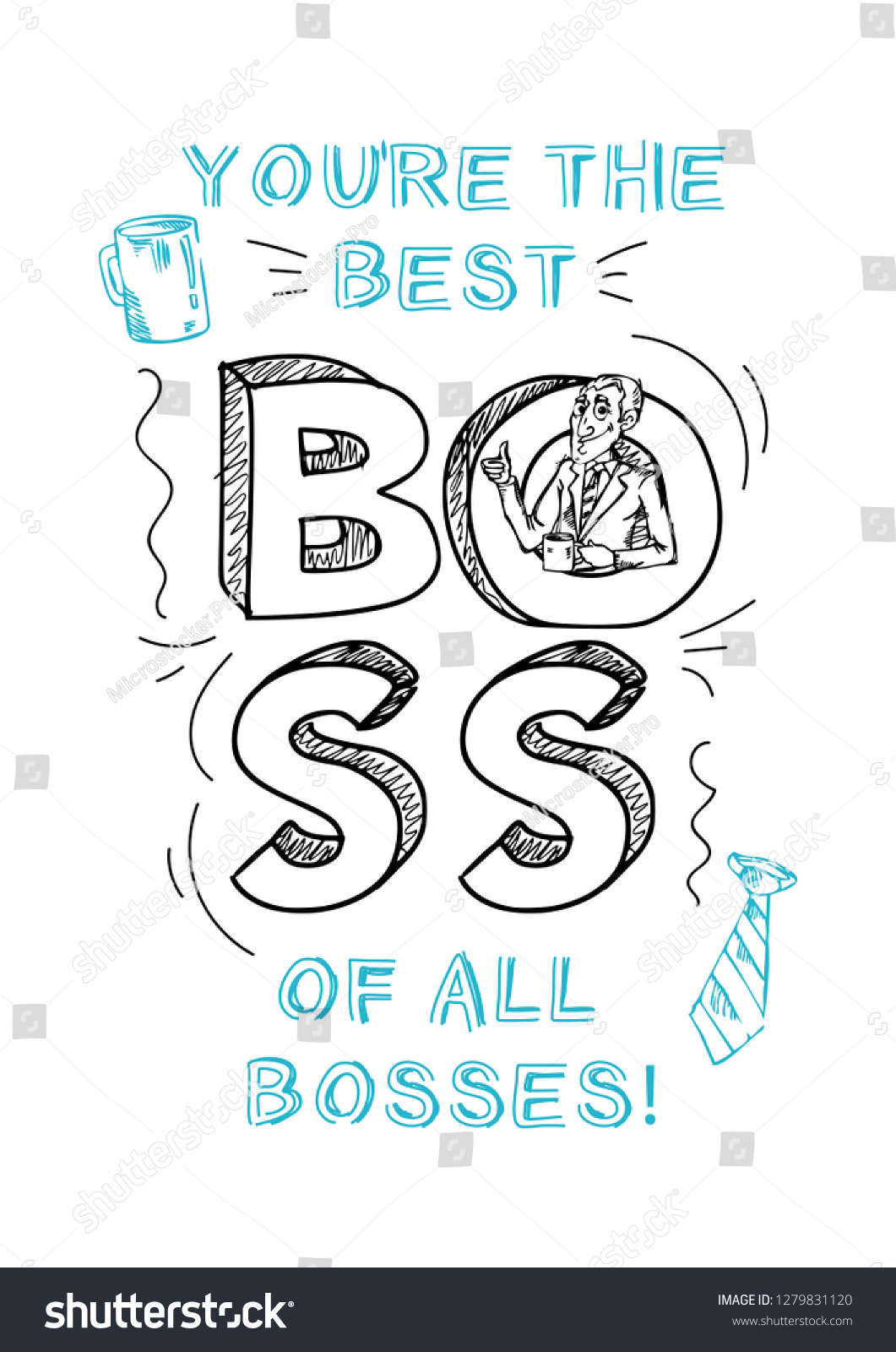 Boss day inspirational and motivational greeting - Royalty Free Stock ...