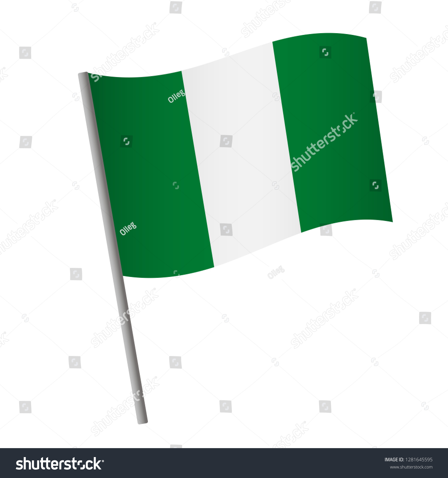 Nigeria flag icon. National flag of Nigeria on a - Royalty Free Stock ...