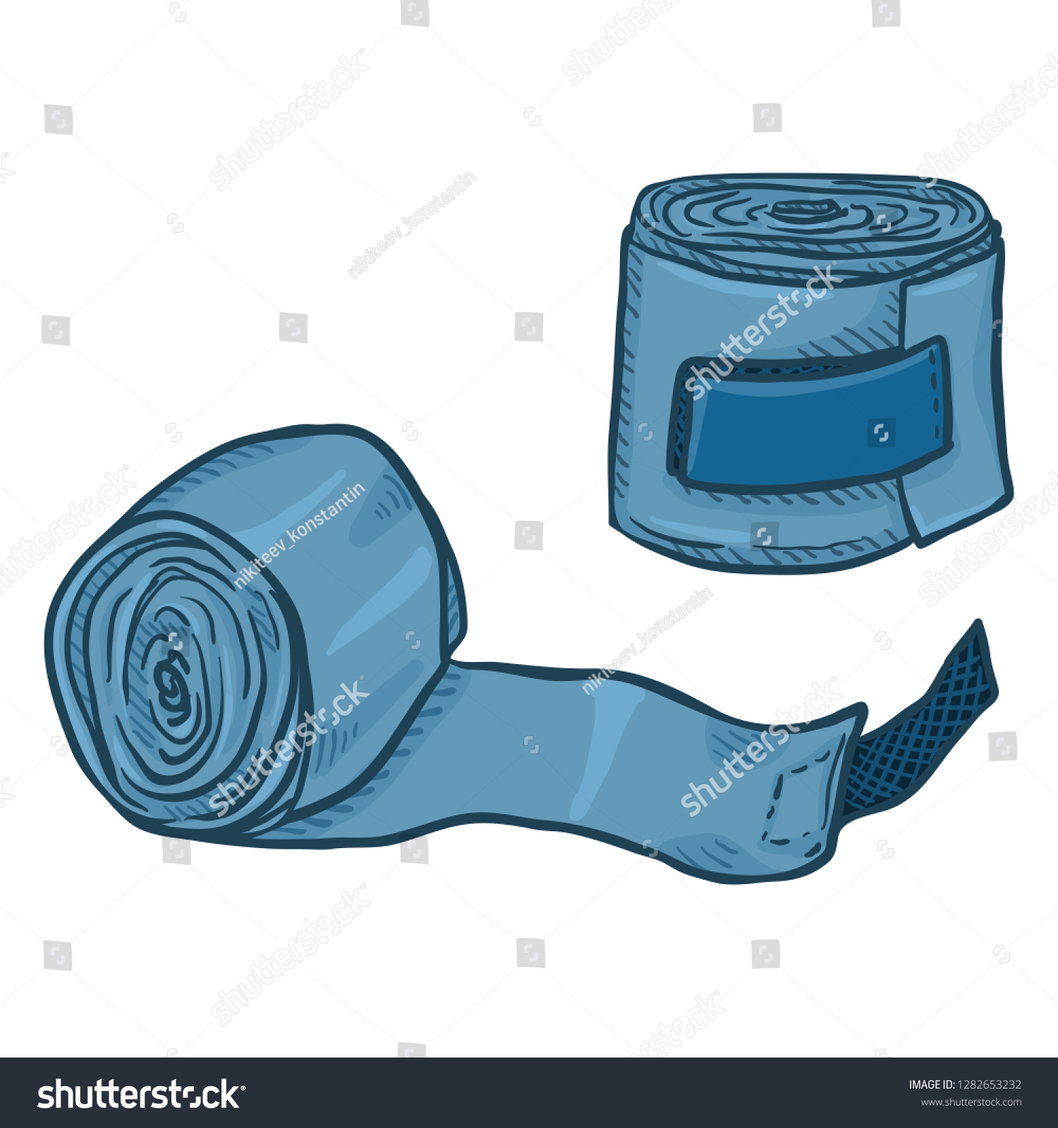 Vector Cartoon Blue Rolled Boxing Bandages for - Royalty Free Stock ...