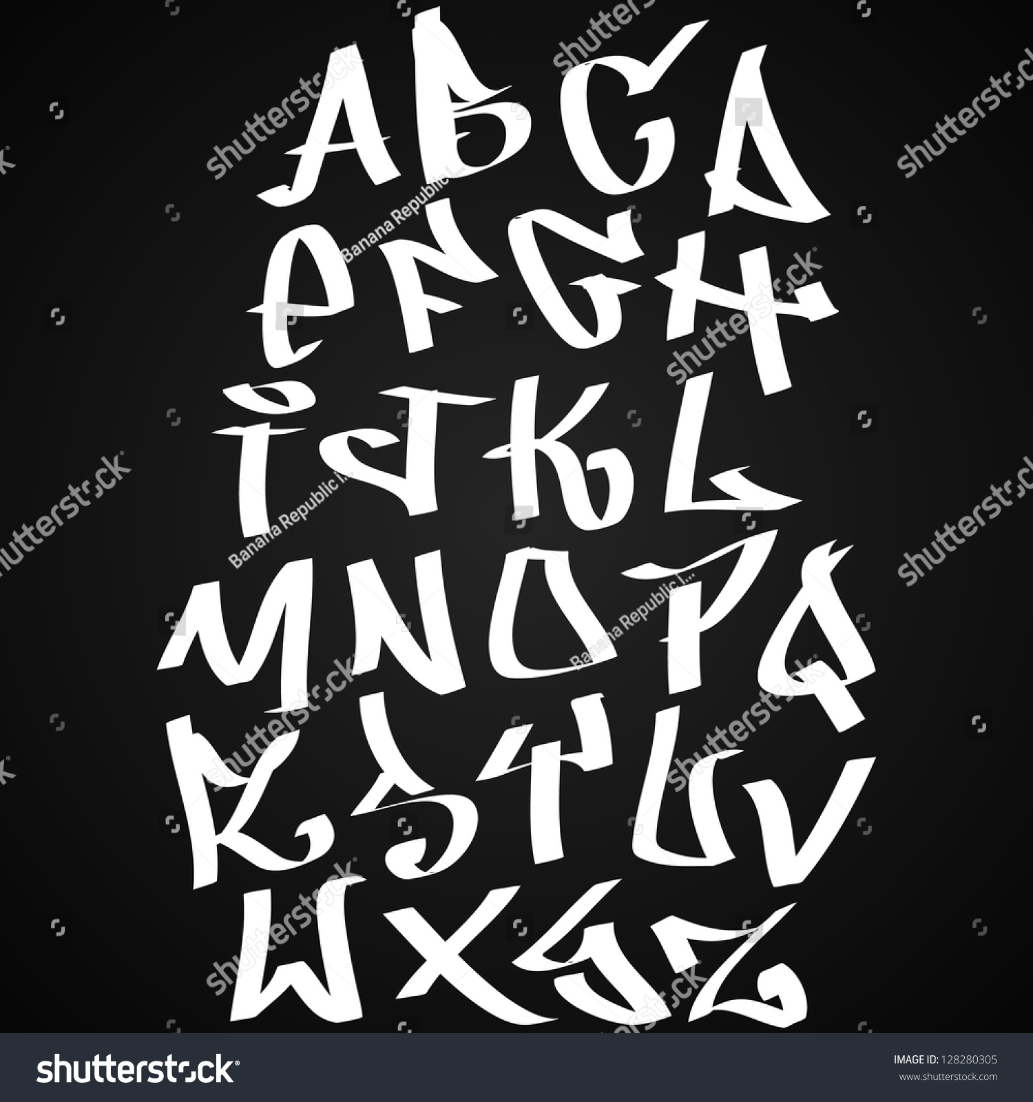 Graffiti font alphabet letters. Hip hop type - Royalty Free Stock ...