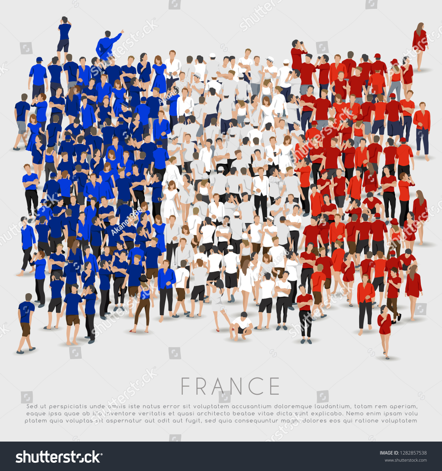 Crowd of people in shape of France flag : Vector - Royalty Free Stock ...