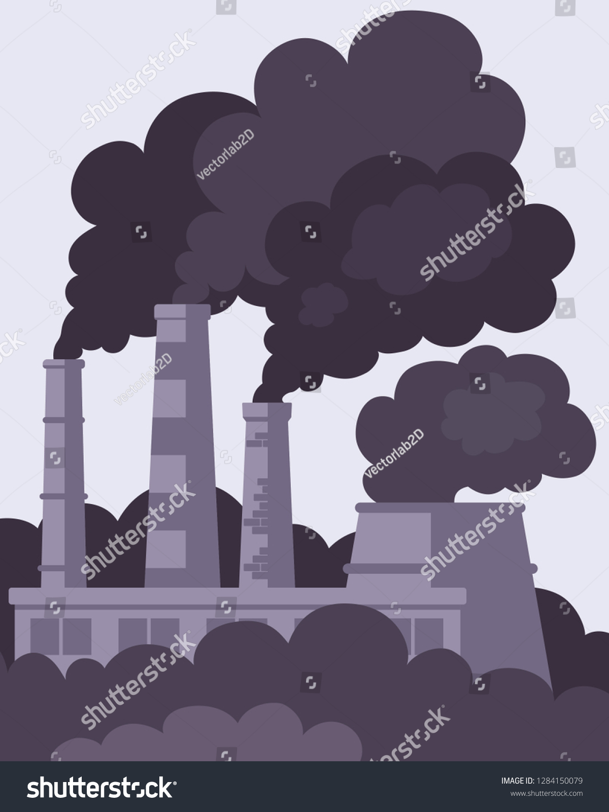 Air pollution concept. Factory smokestacks. - Royalty Free Stock Vector ...