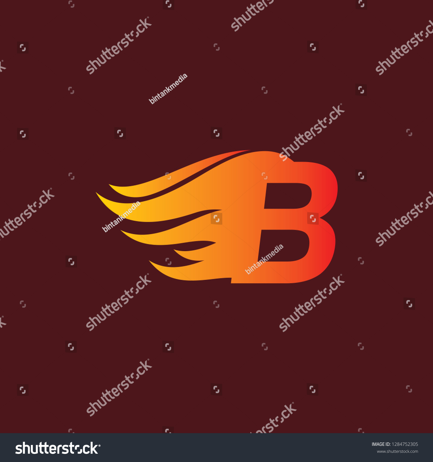 B Letter Fire Flame Logo Design. Fire Logo - Royalty Free Stock Vector ...